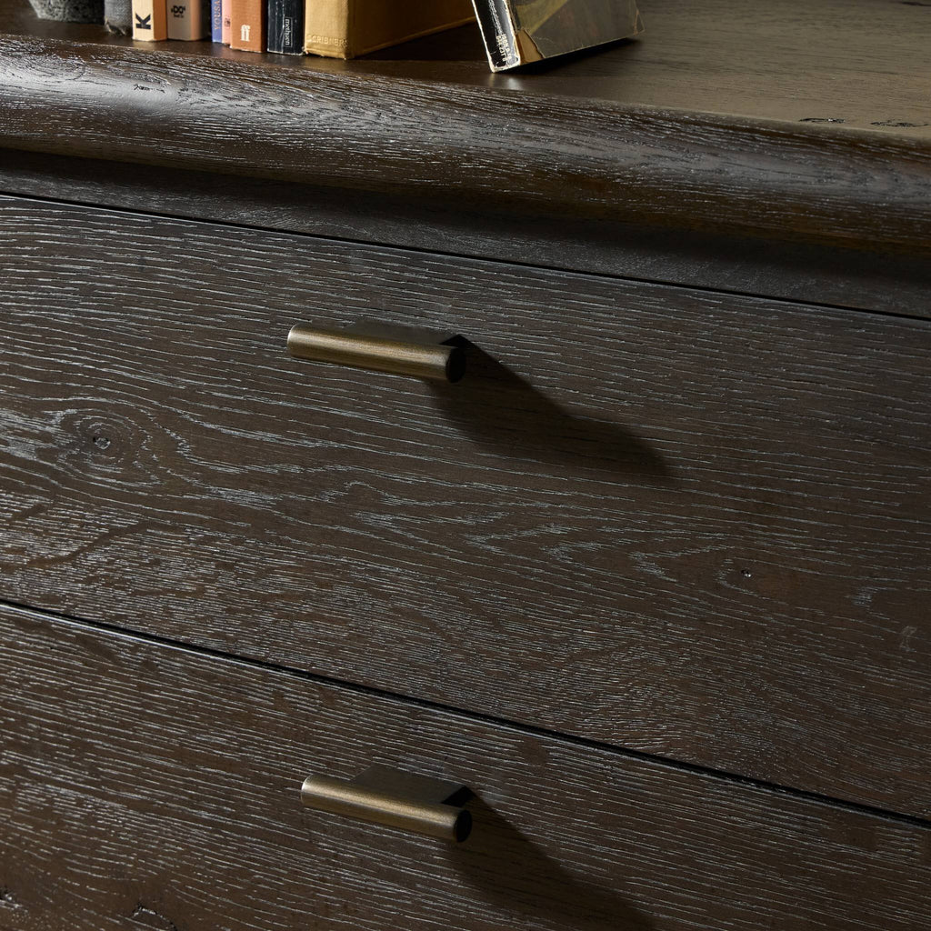 Glenview 6 Drawer Dresser - Smoked Black Resawn Oak