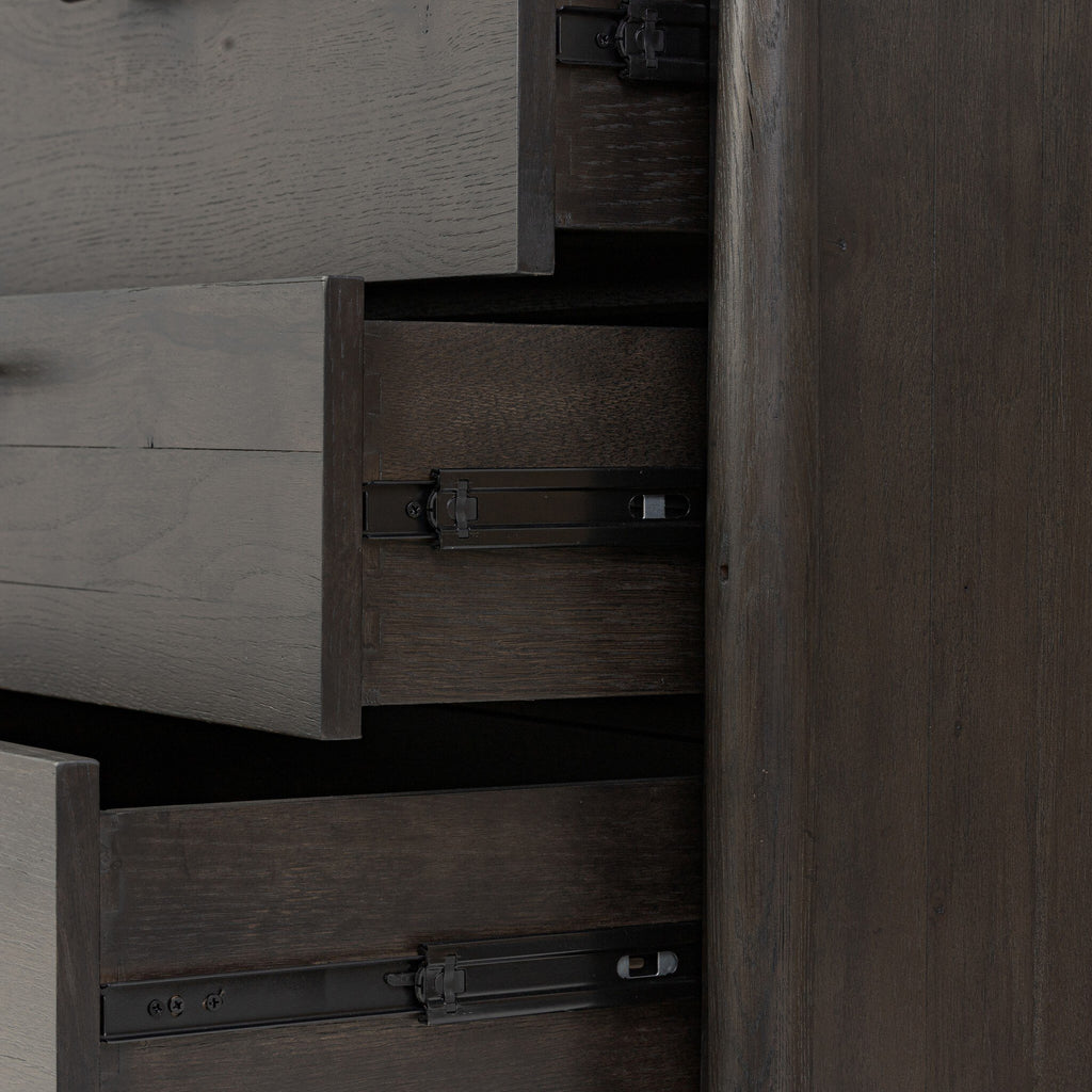 Glenview 6 Drawer Dresser - Smoked Black Resawn Oak