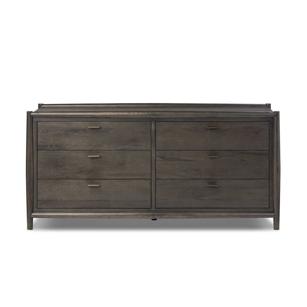 Glenview 6 Drawer Dresser - Smoked Black Resawn Oak