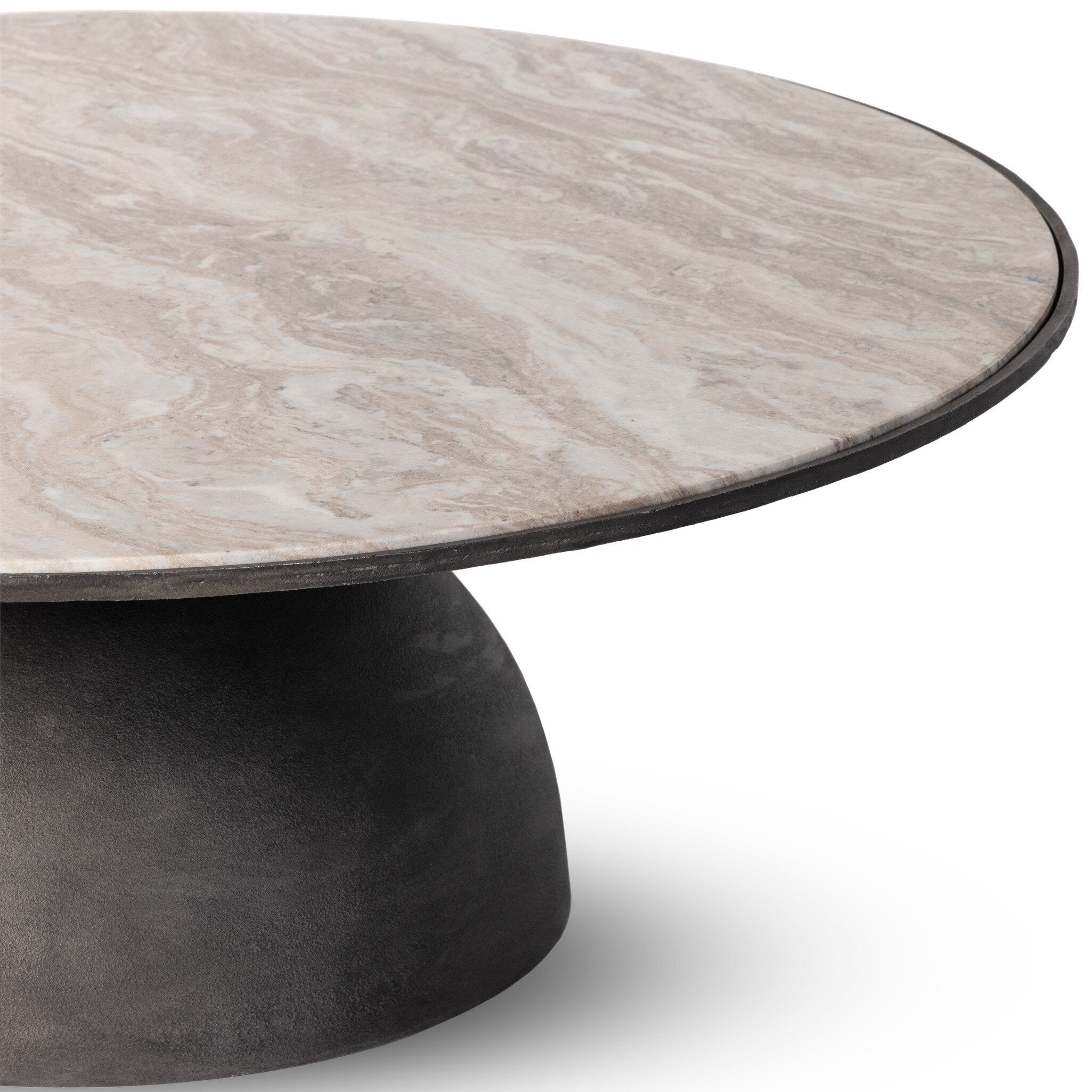 Corbett Coffee Table - Creamy Taupe Marble | Large