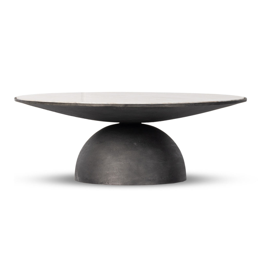 Corbett Coffee Table - Creamy Taupe Marble | Large