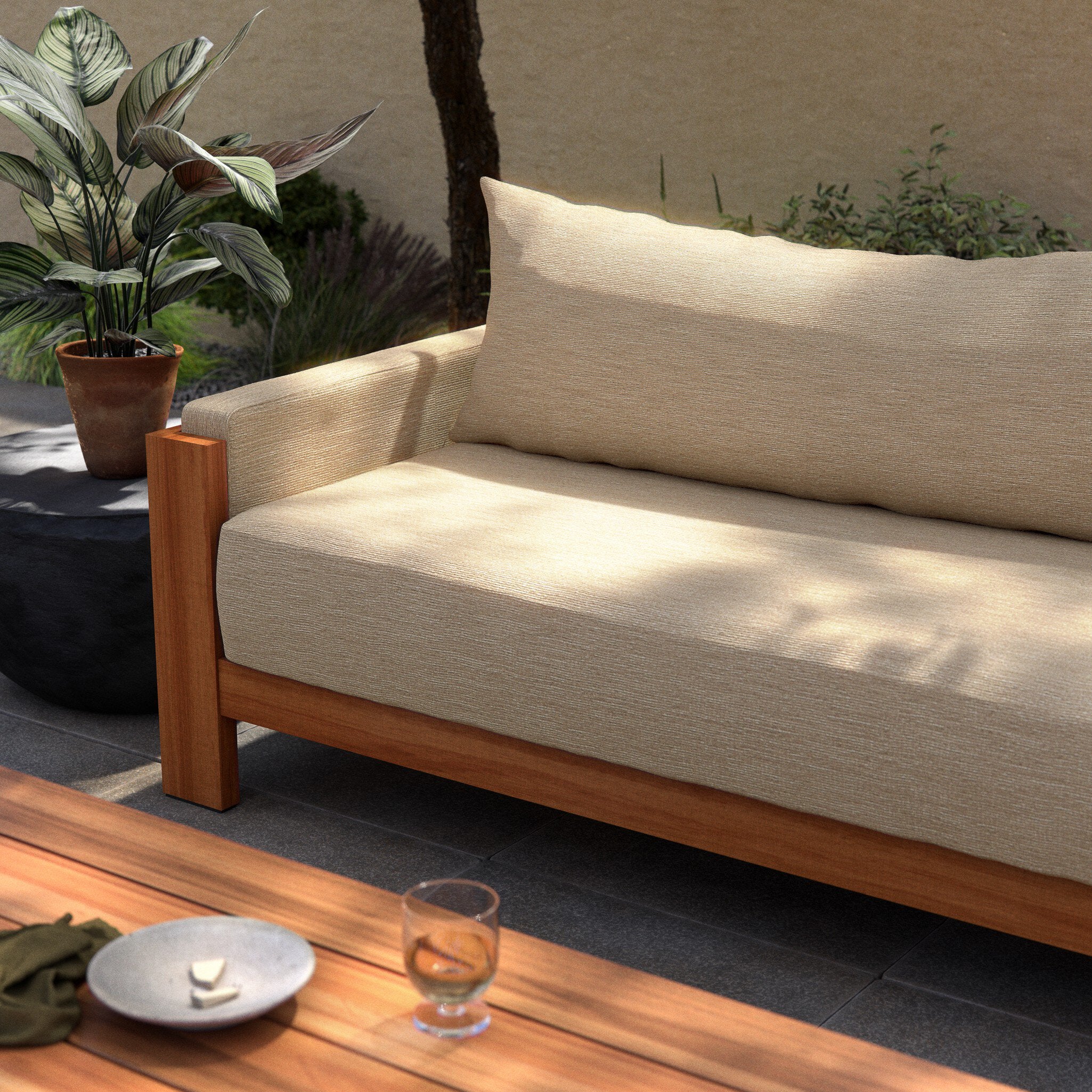 Chapman Outdoor Sofa-106" - Casa Cream