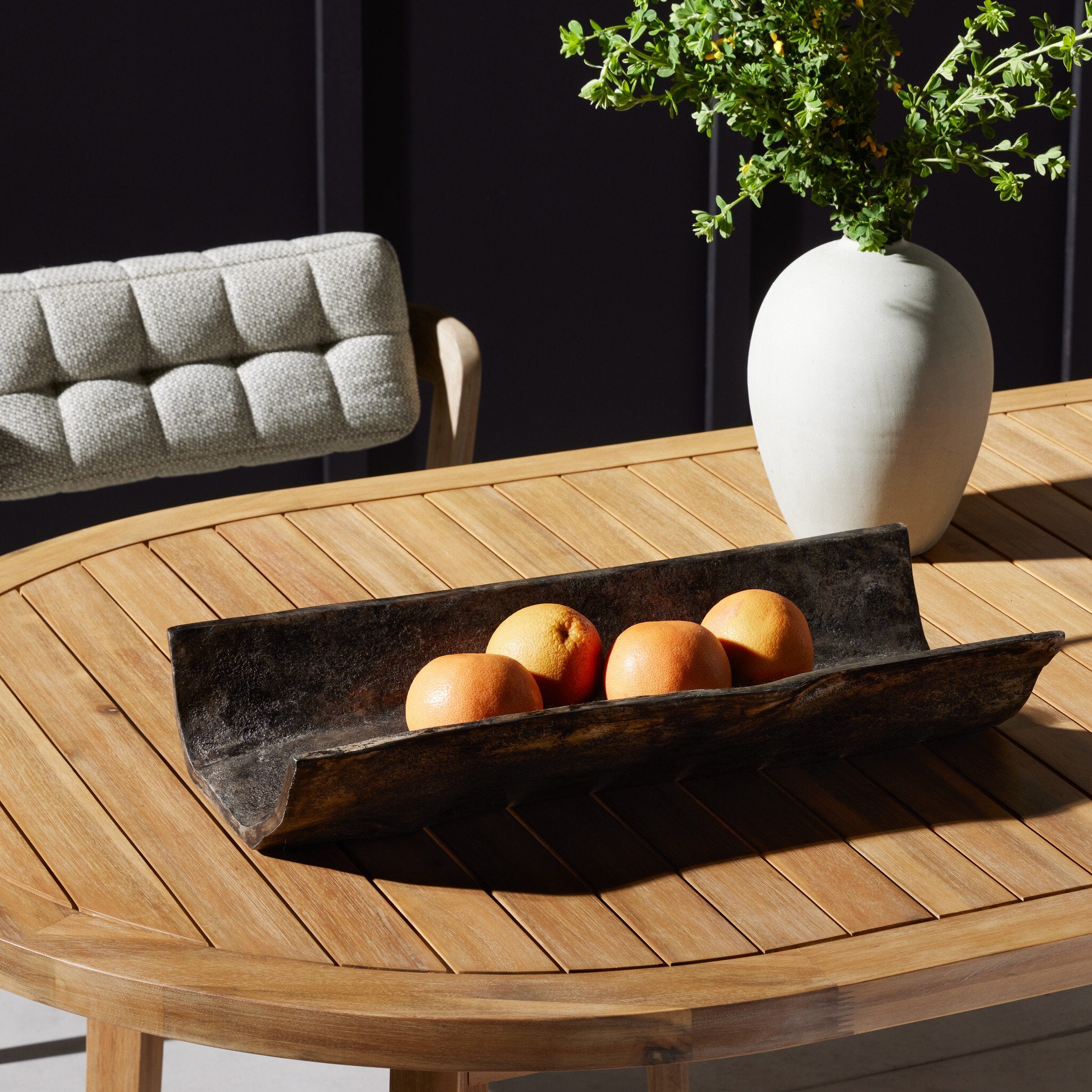 Jagen Outdoor Tray - Rustic Cast Aluminum