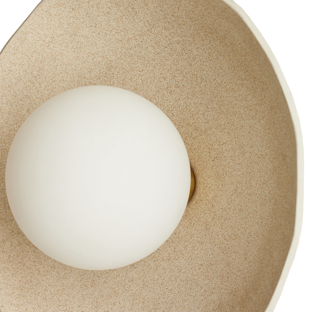 Organic Ceramic Sconce - Light Sand Porcelain Ceramic