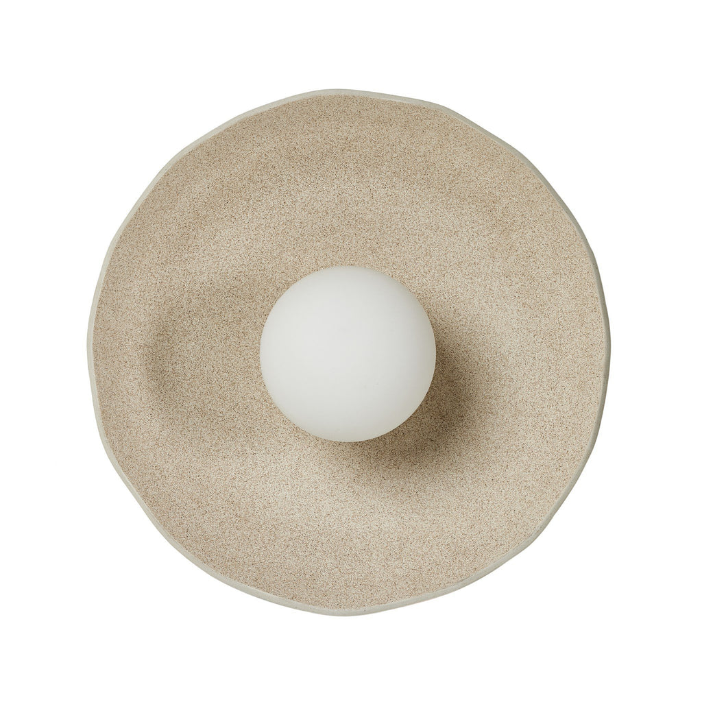 Organic Ceramic Sconce - Light Sand Porcelain Ceramic