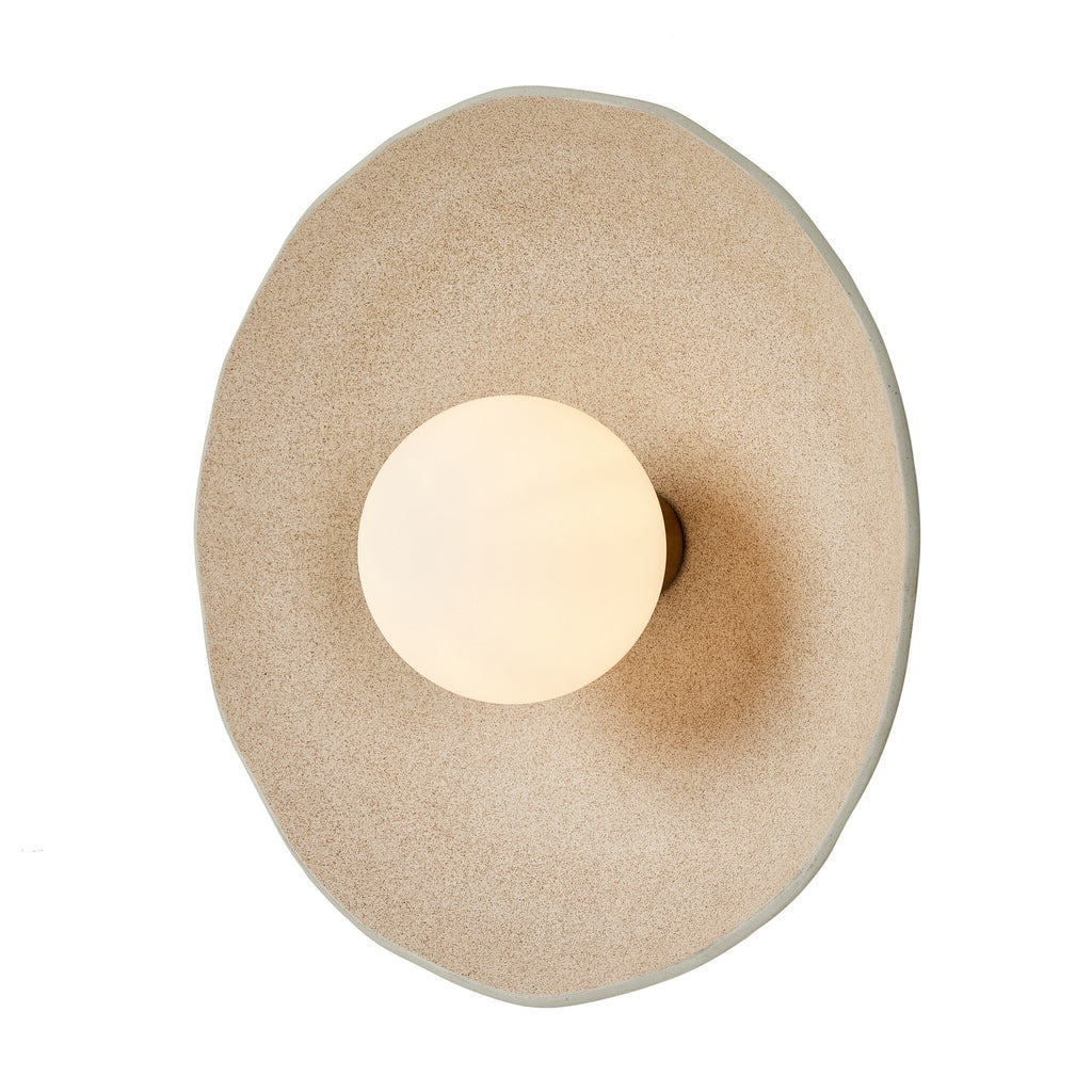 Organic Ceramic Sconce - Light Sand Porcelain Ceramic