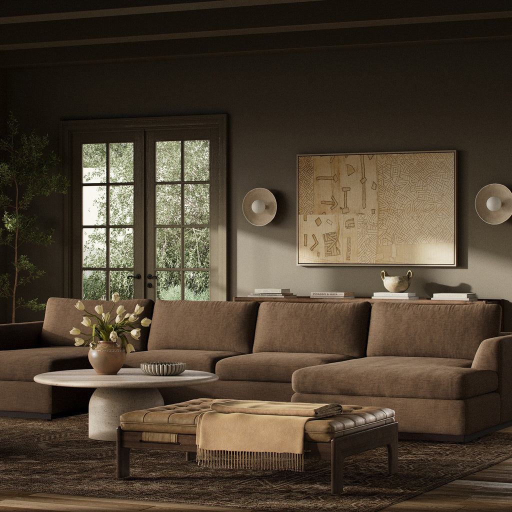 Colt 3-Piece U Sectional - Crypton Nomad Mushroom