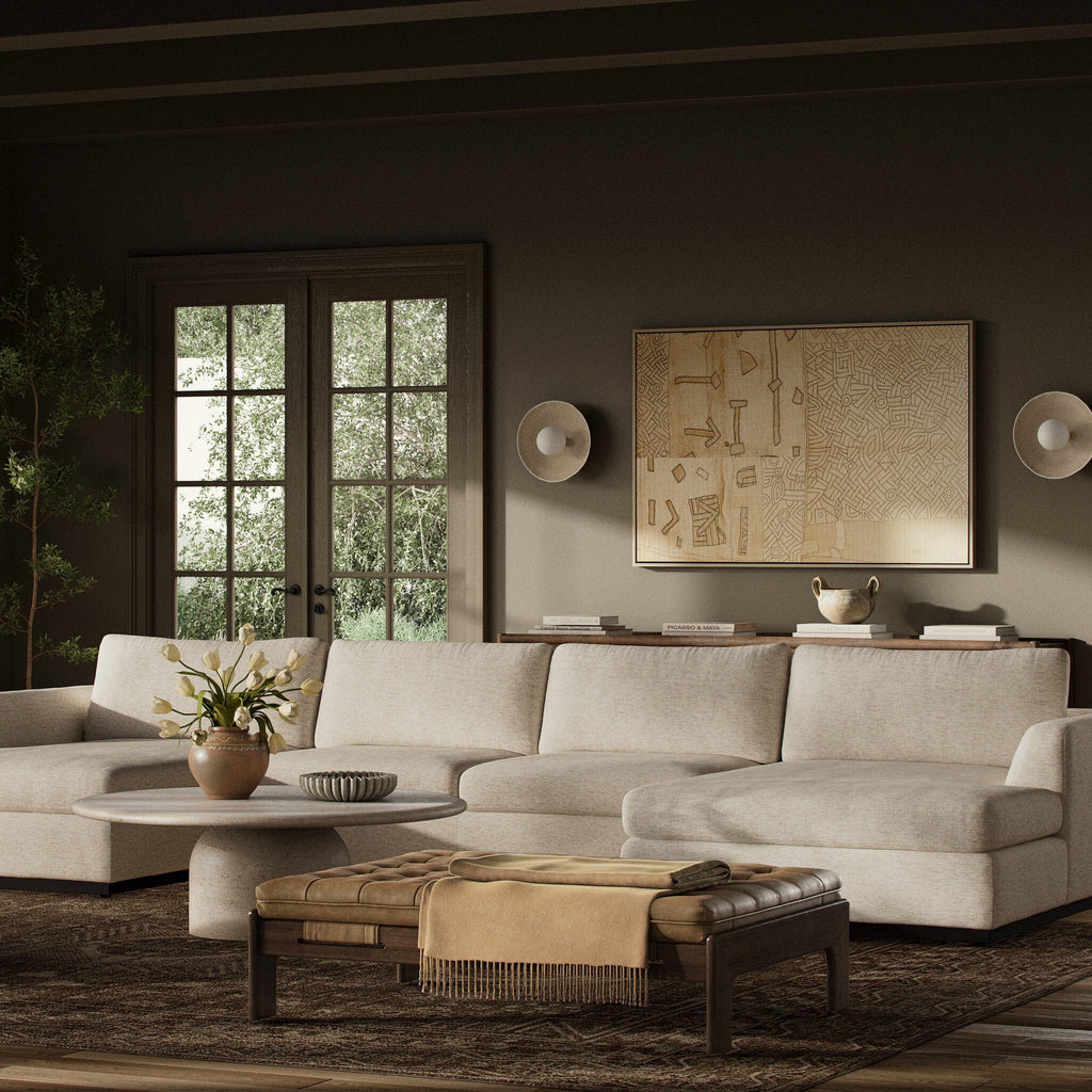 Colt 3-Piece U Sectional - Crypton Nomad Snow