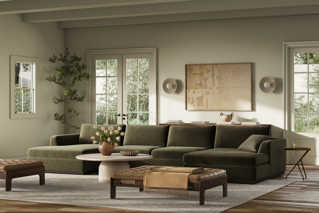 Colt 3-Piece U Sectional - Surrey Olive