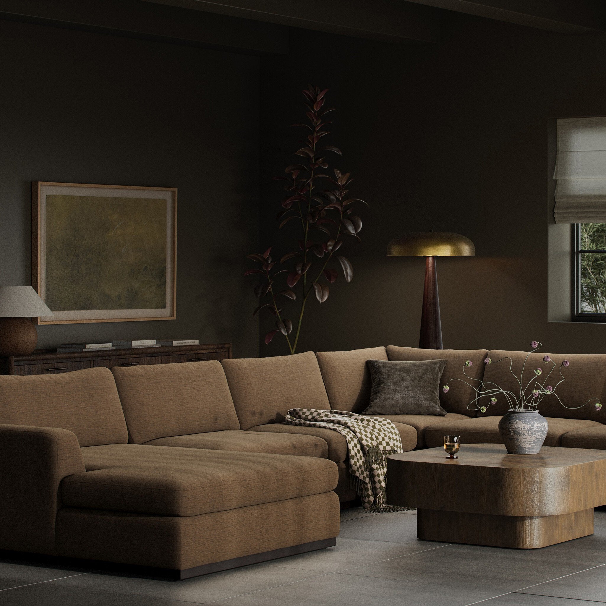 Colt 4-Piece Sectional - Crypton Nomad Mushroom | Left Chaise