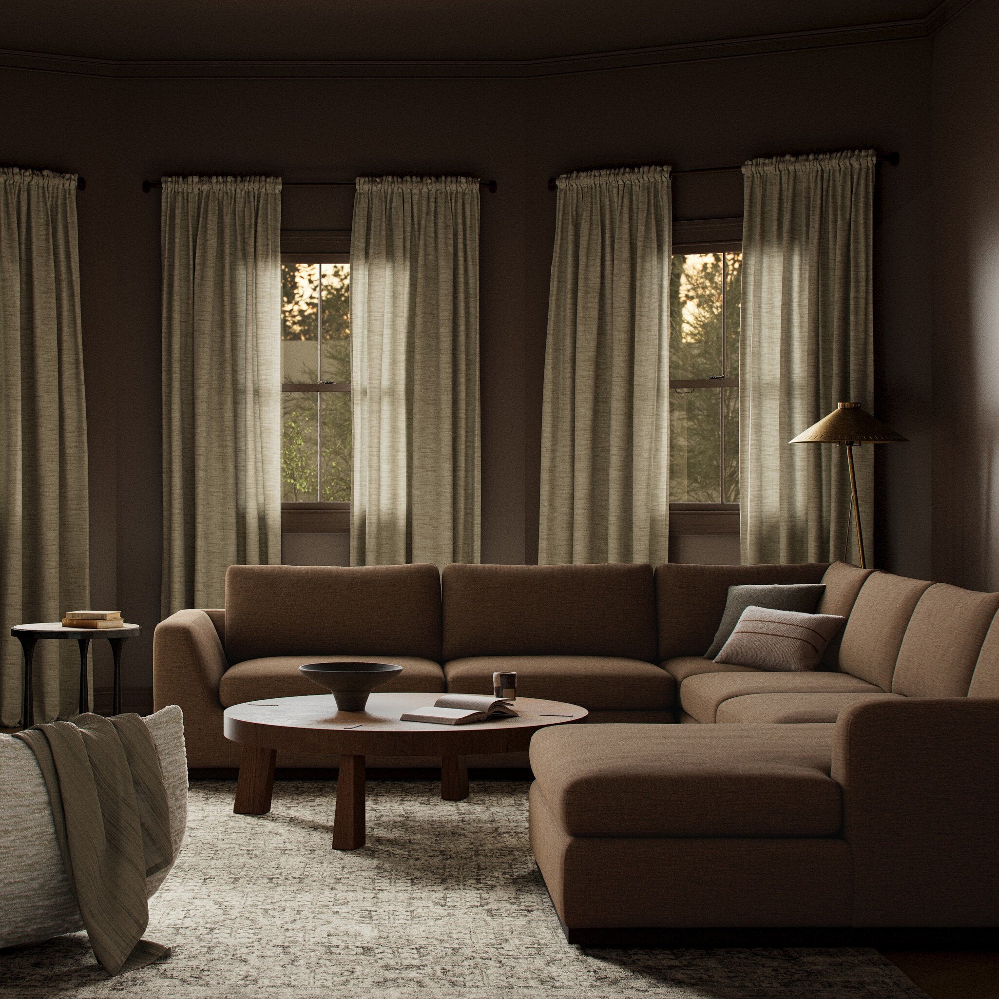 Colt 4-Piece Sectional - Crypton Nomad Mushroom | Right Chaise