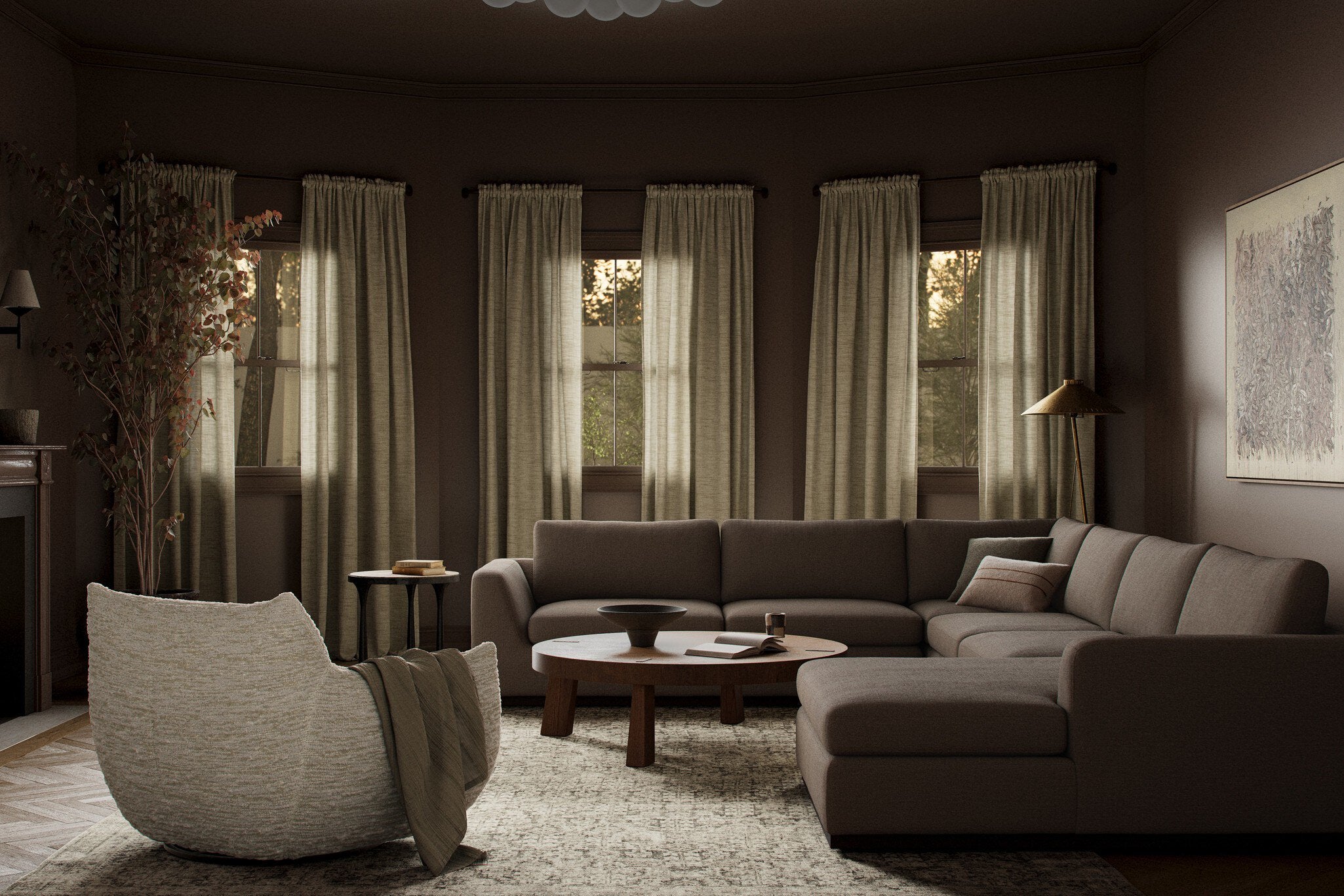 Colt 4-Piece Sectional - Savoy Coffee | Right Chaise