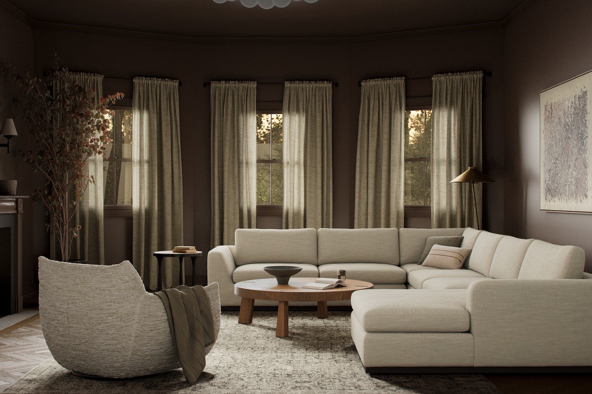 Colt 4-Piece Sectional - Savoy Parchment | Right Chaise