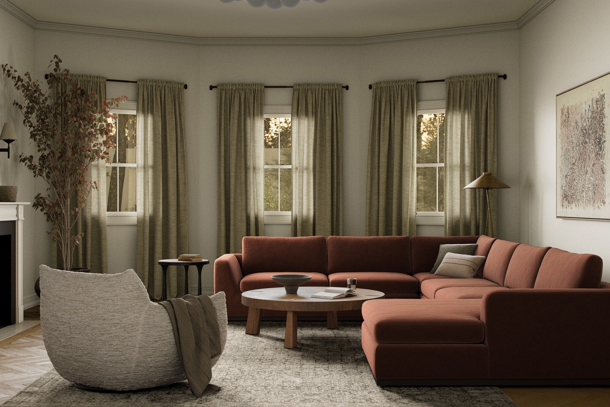 Colt 4-Piece Sectional - Surrey Auburn | Right Chaise