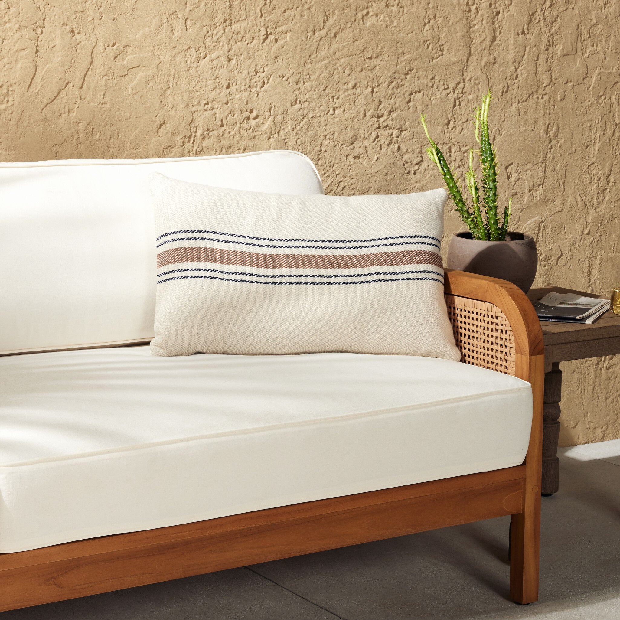 Dashel Long Stripe Outdoor Pillow - Long Gold Stripe
