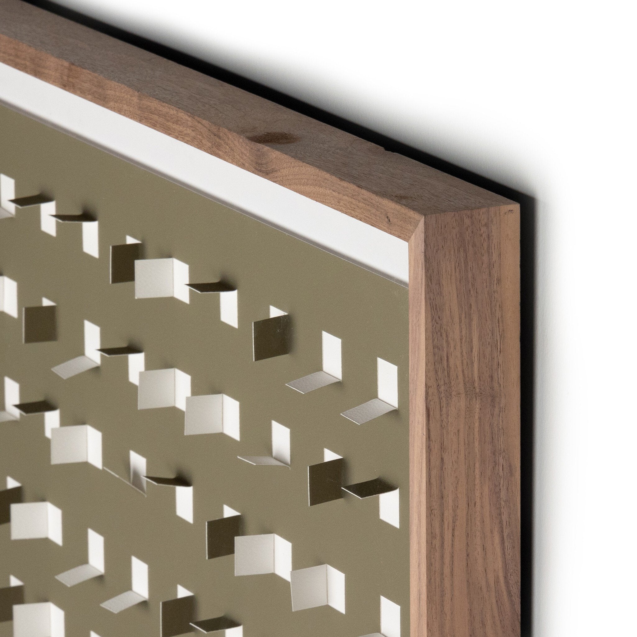 See Through Olive by FH Art Studio - Rustic 2.5 Walnut | 48" x 48"