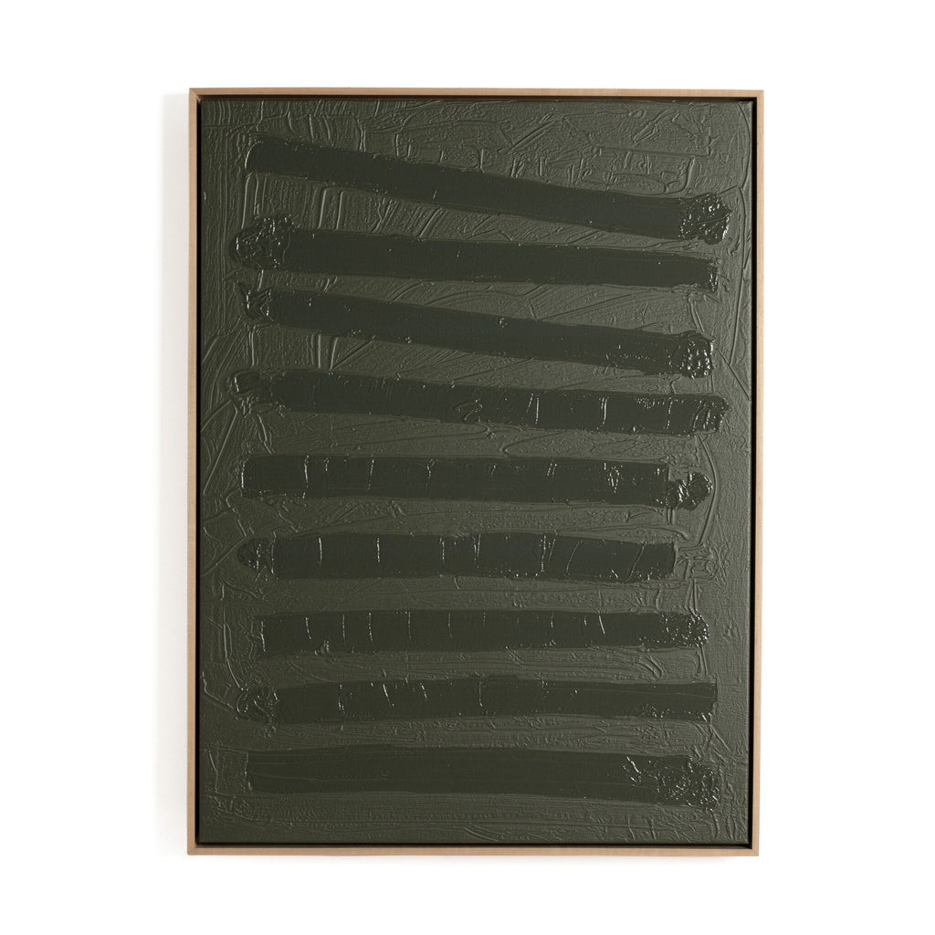 Free Form Lines I Olive by The Holly Collective - Natural Maple Floater