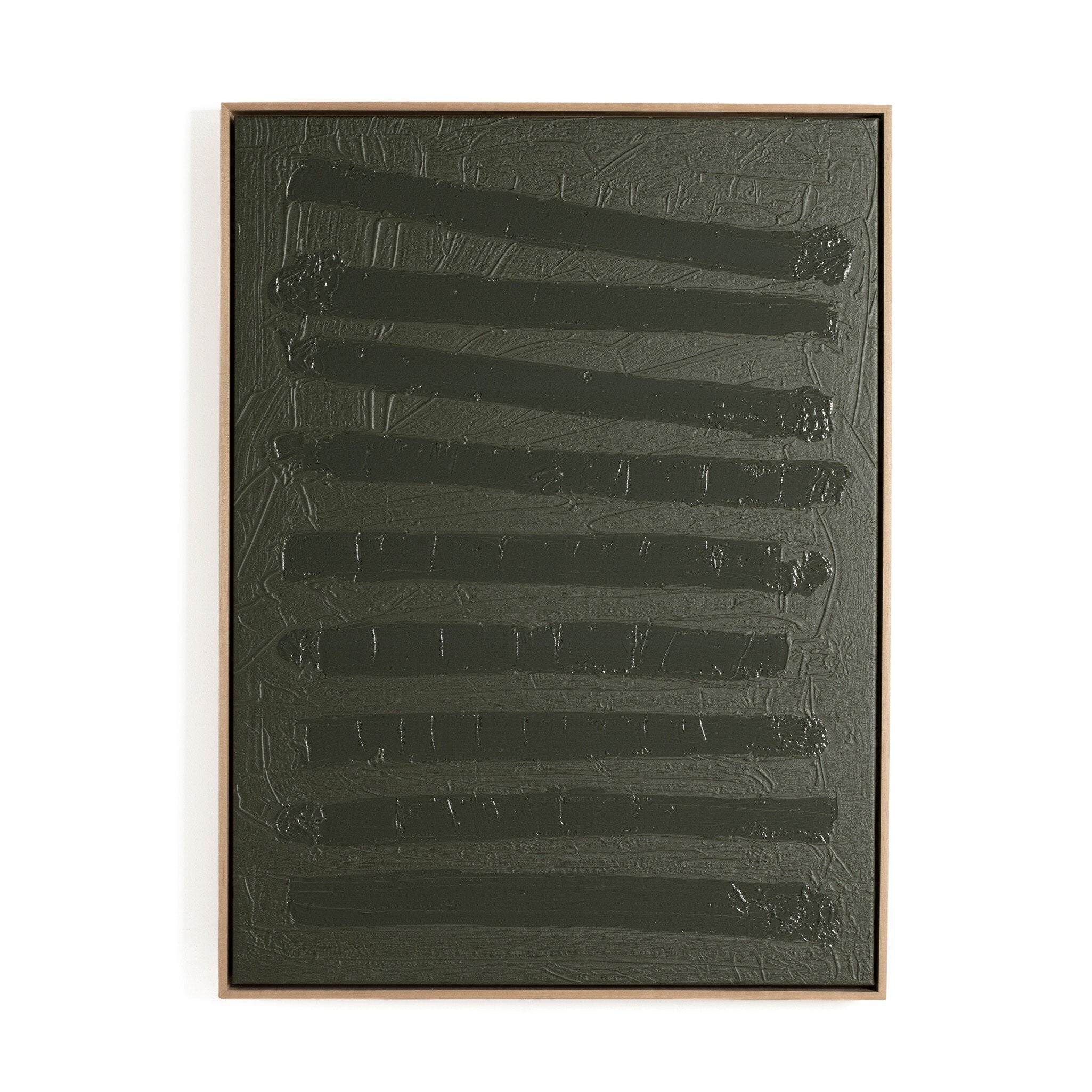 Free Form Lines I Olive by The Holly Collective - Natural Maple Floater