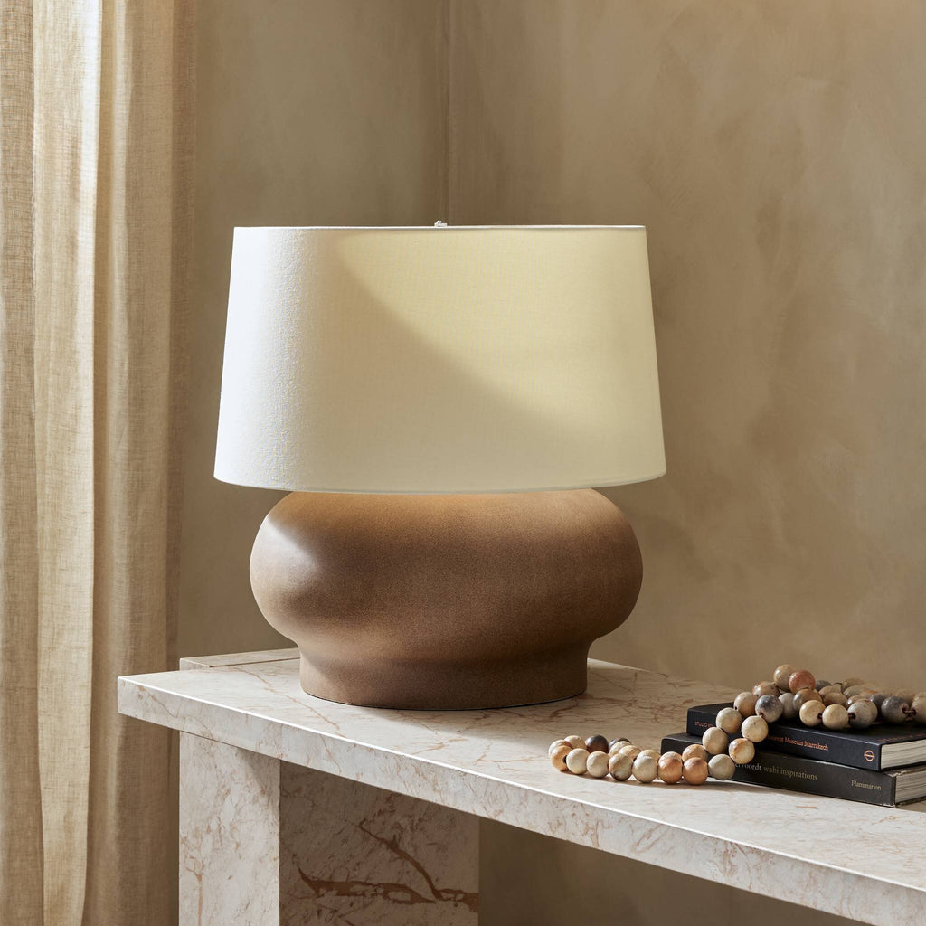 Kragen Table Lamp - Dark Sand Porcelain Ceramic