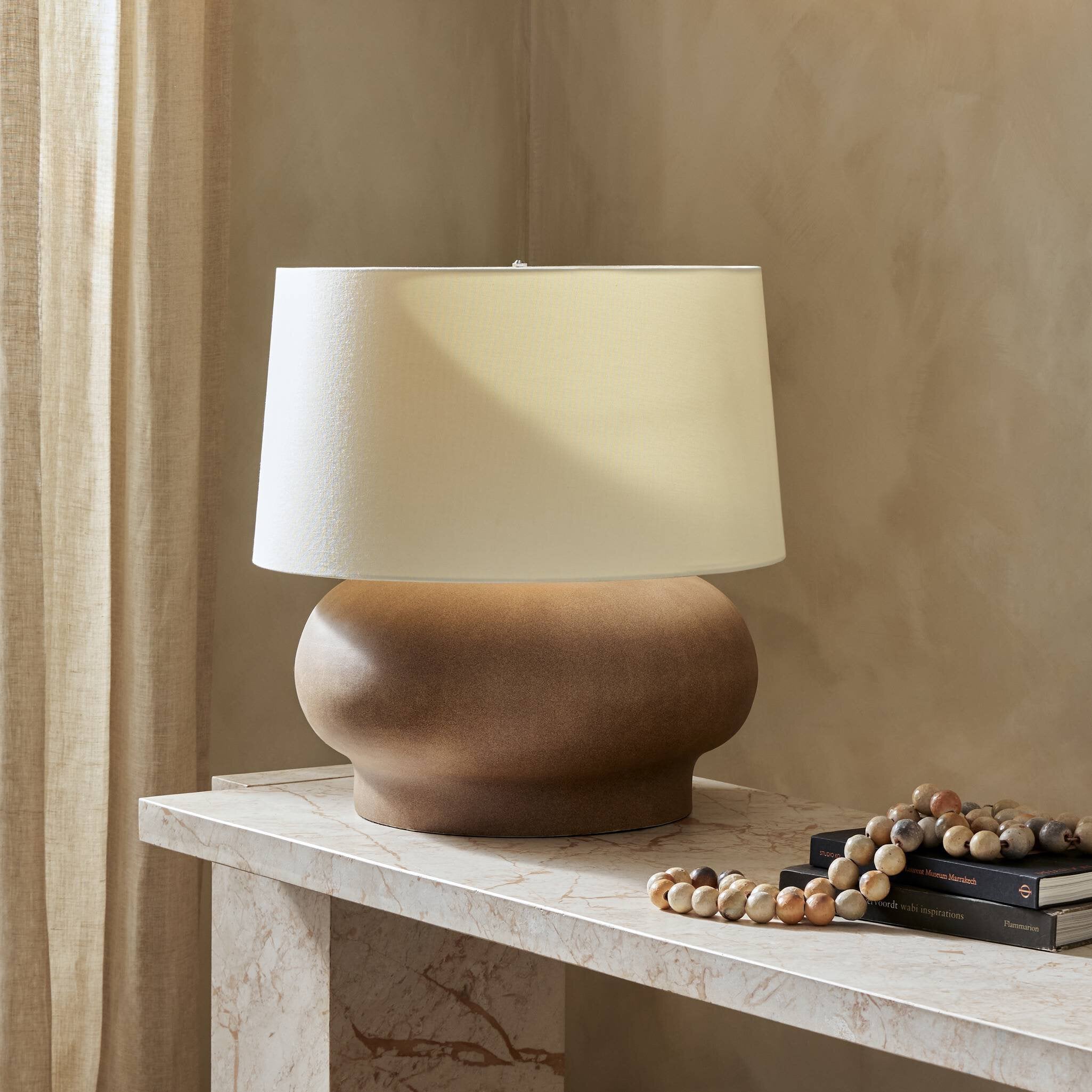 Kragen Table Lamp - Dark Sand Porcelain Ceramic