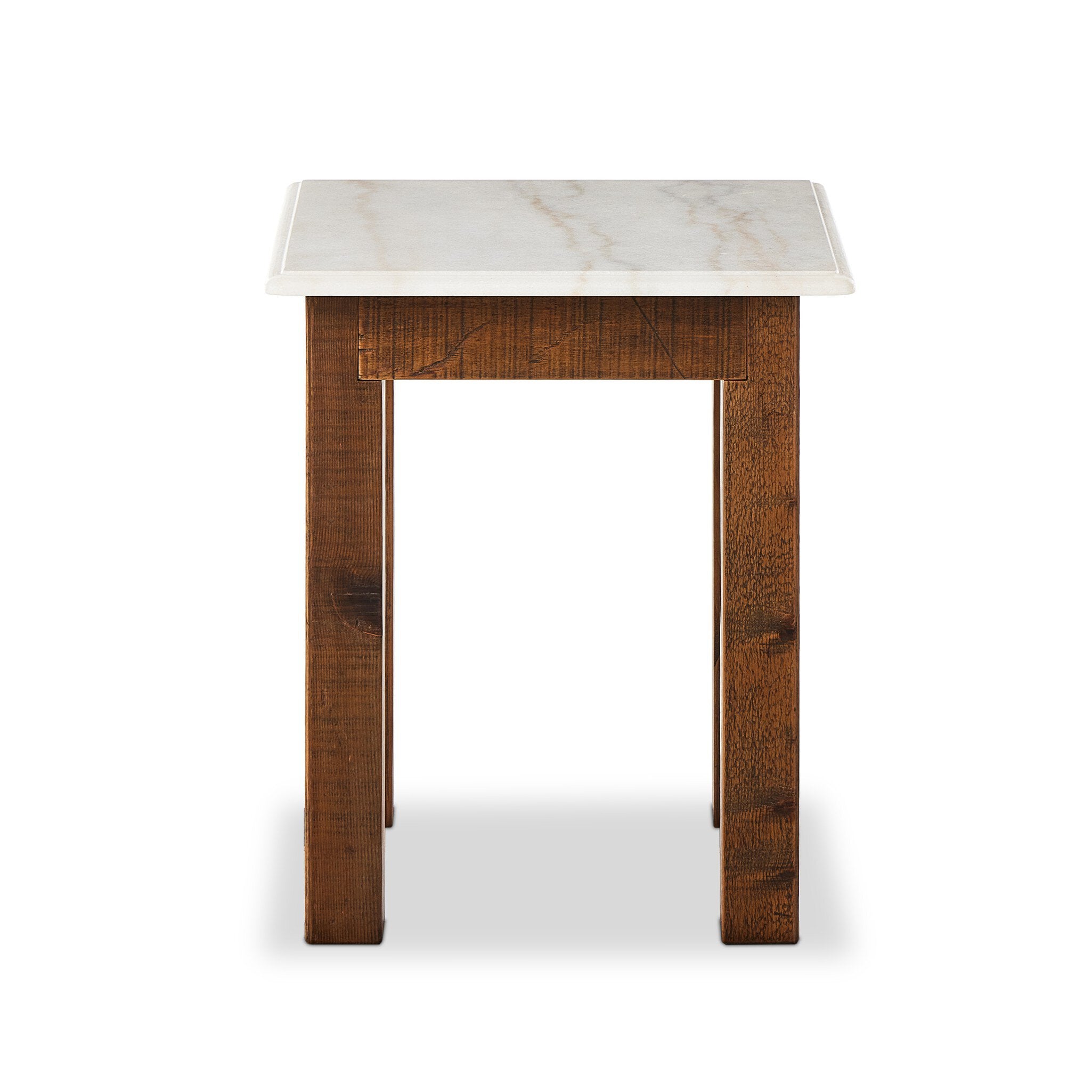 Jessa End Table - Honed White Marble