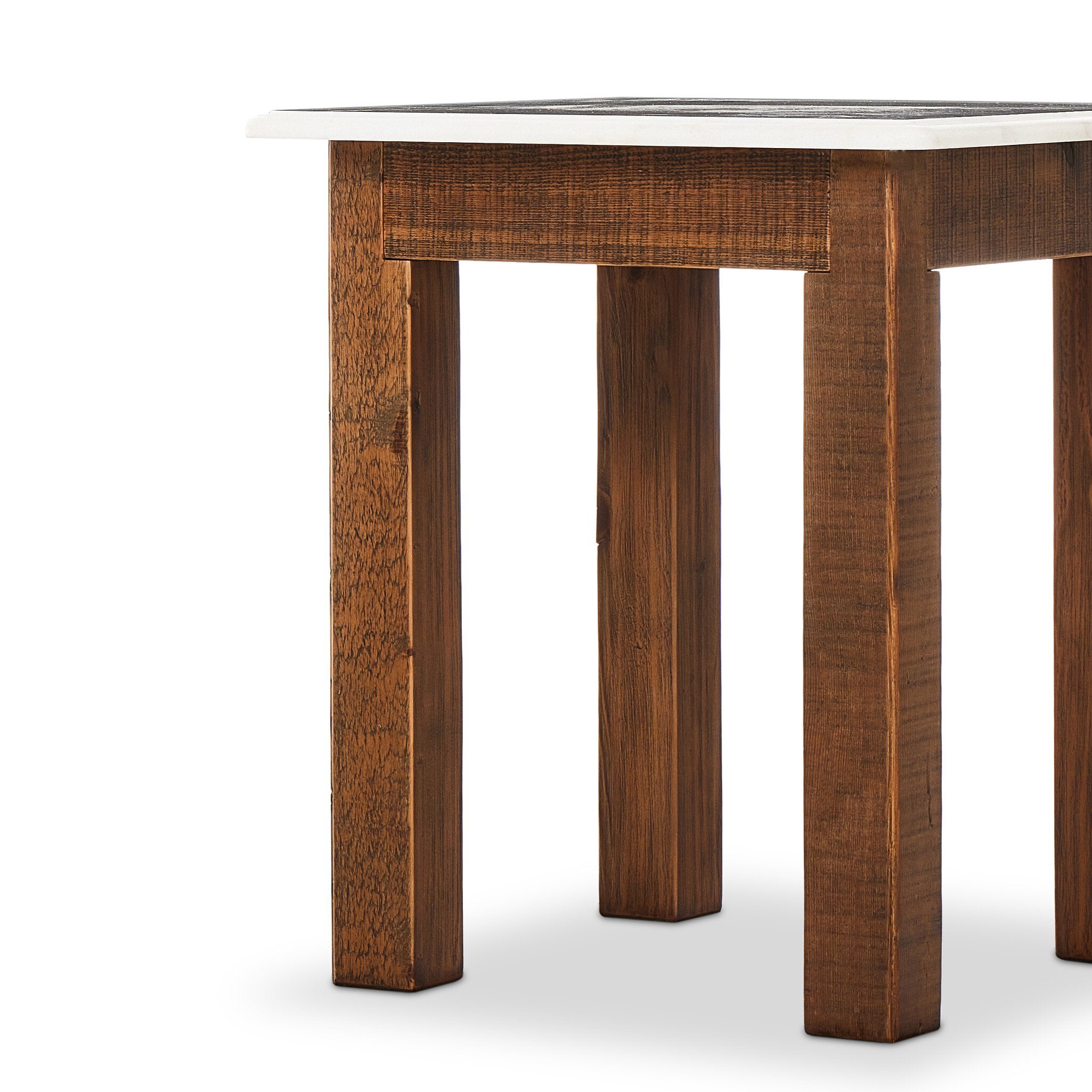 Jessa End Table - Honed White Marble
