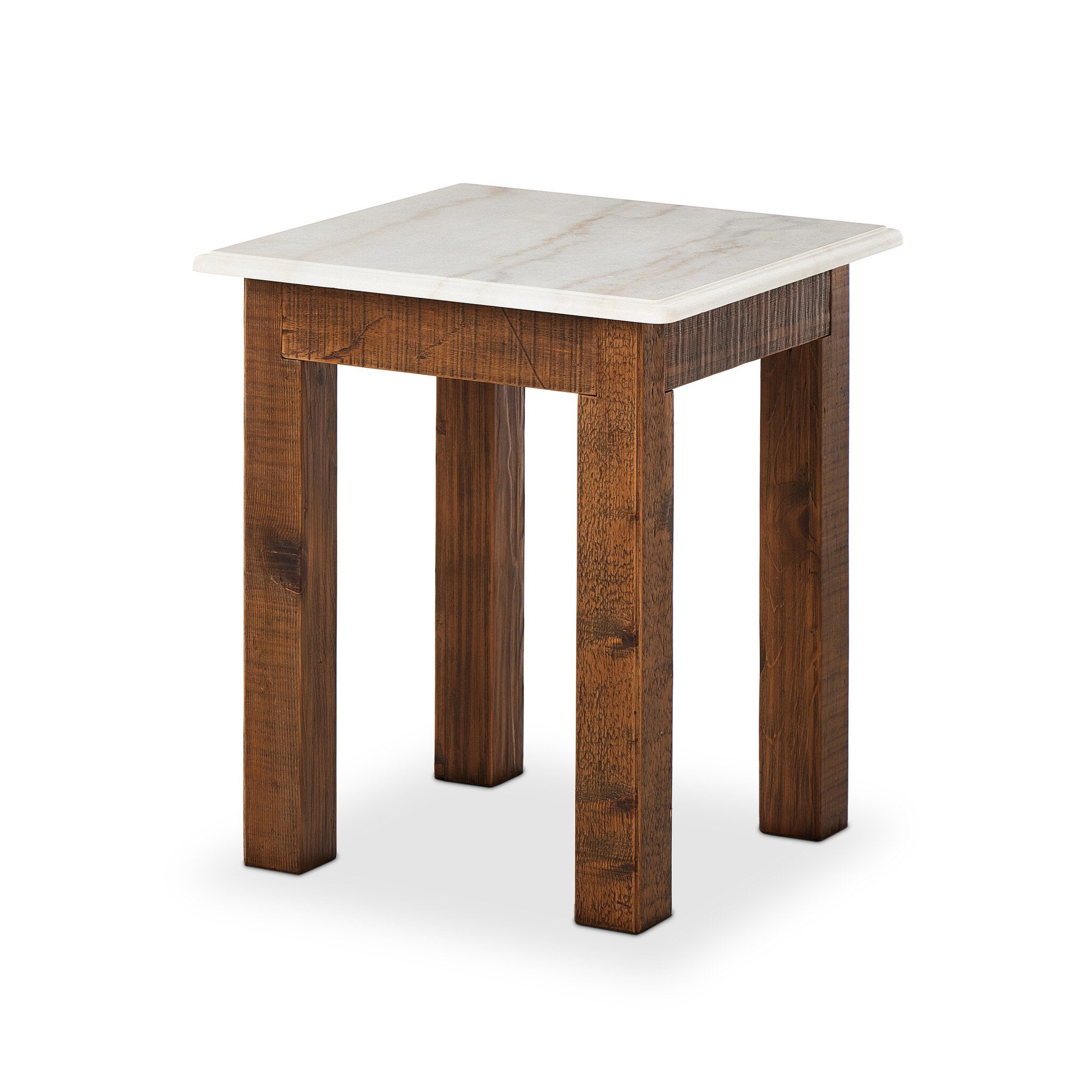 Jessa End Table - Honed White Marble