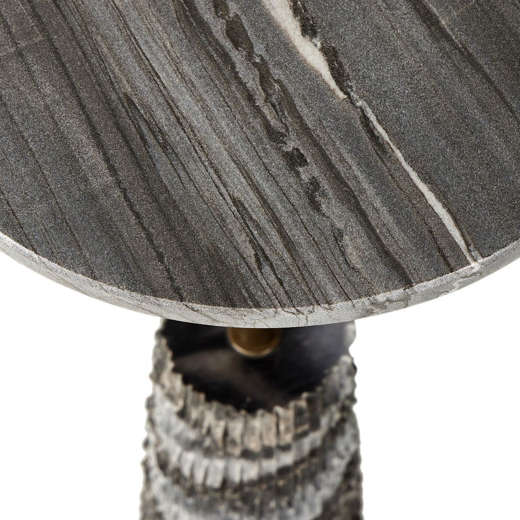 Raven End Table - Ebony Marble