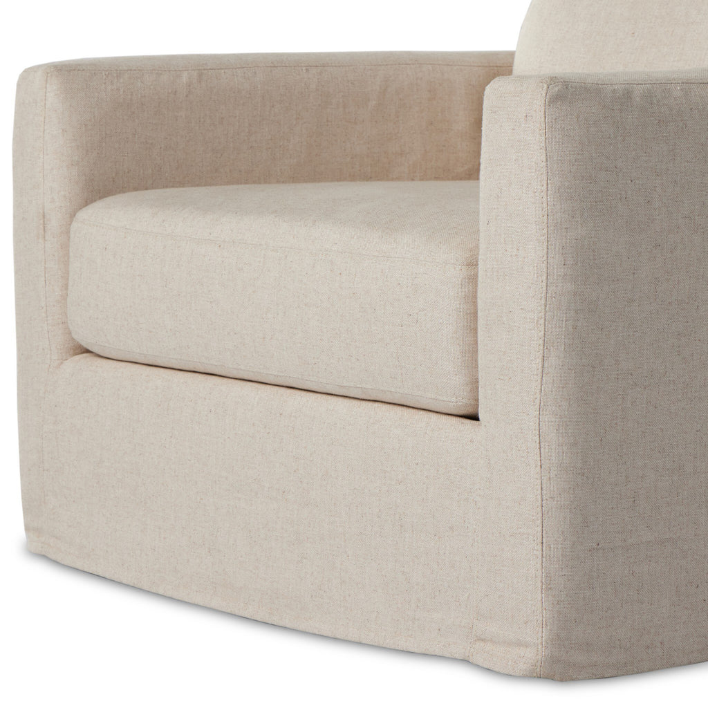 Hampton Slipcover Swivel Chair - Evere Creme