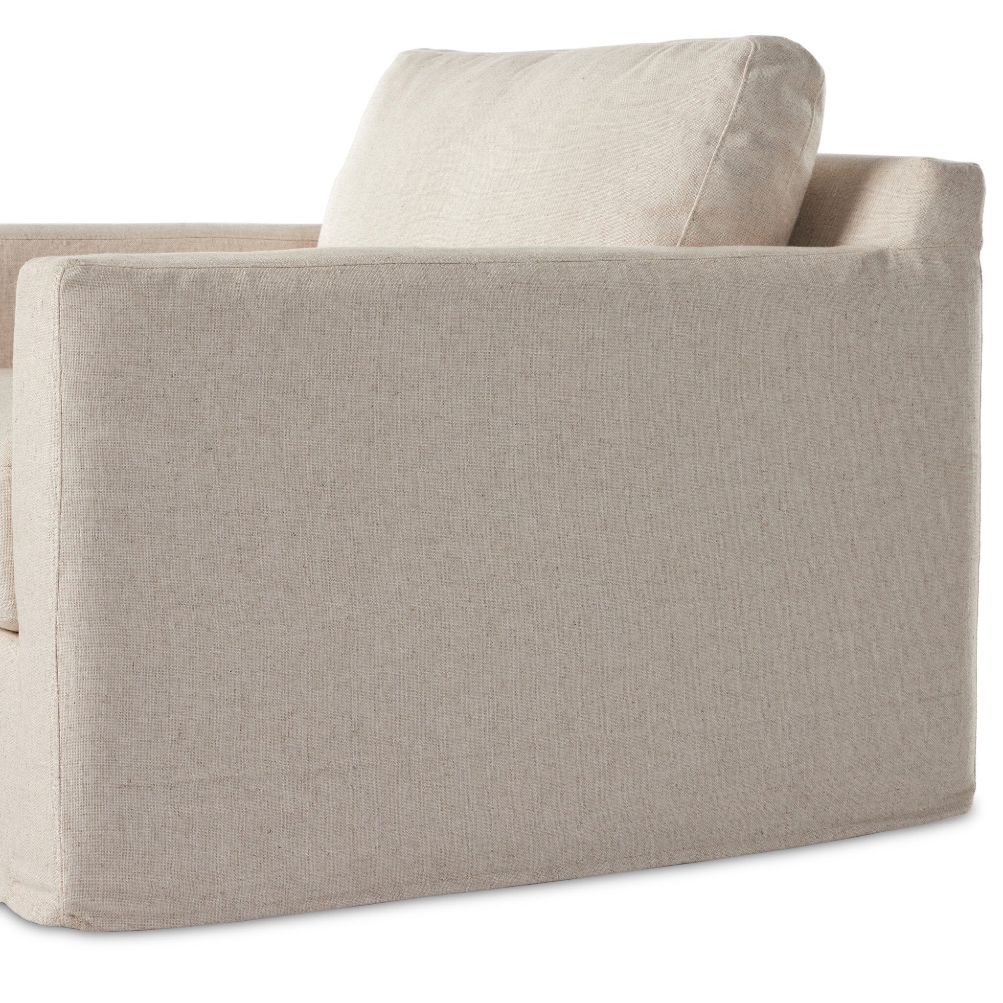 Hampton Slipcover Swivel Chair - Evere Creme