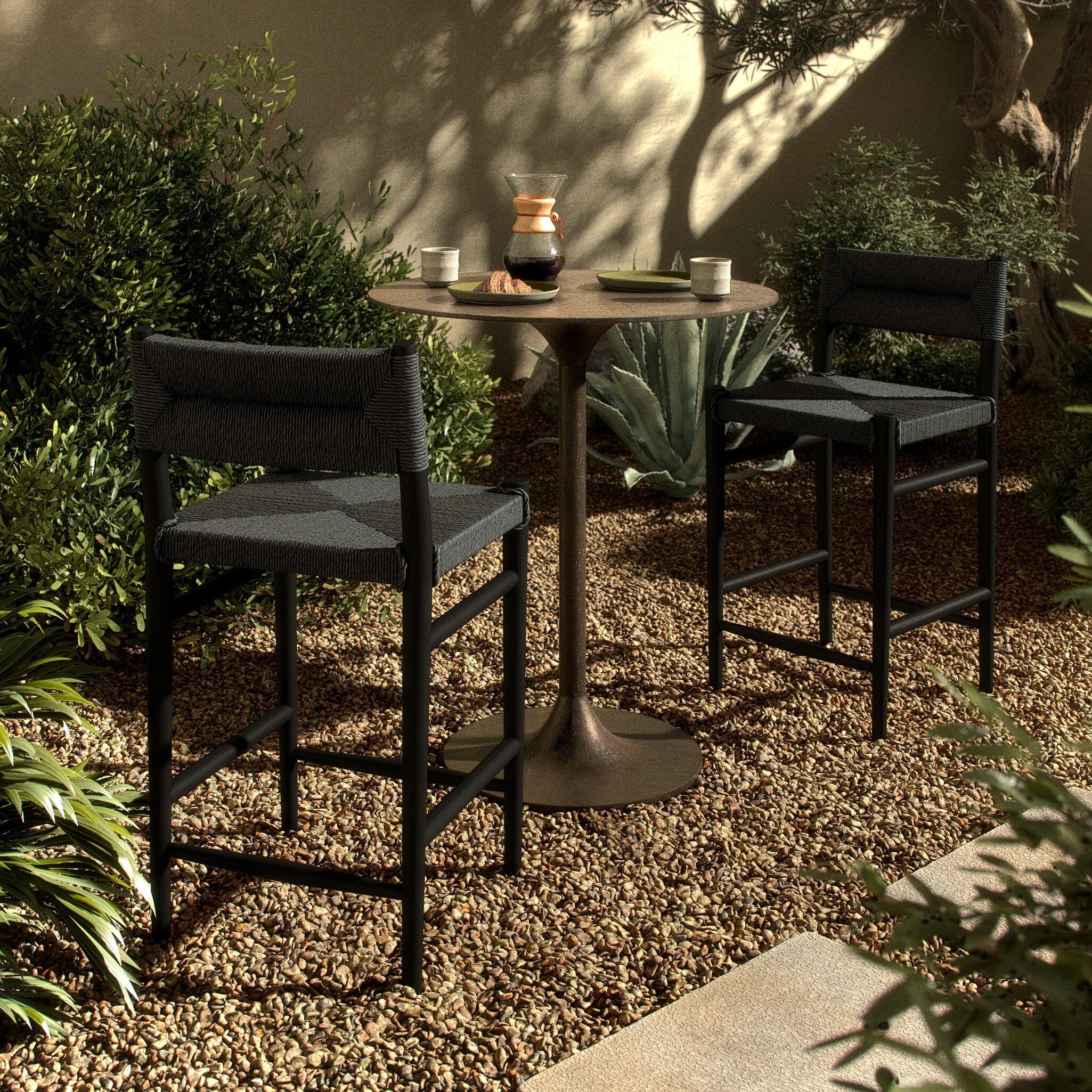 Lomas Outdoor Counter Stool - Vintage Coal