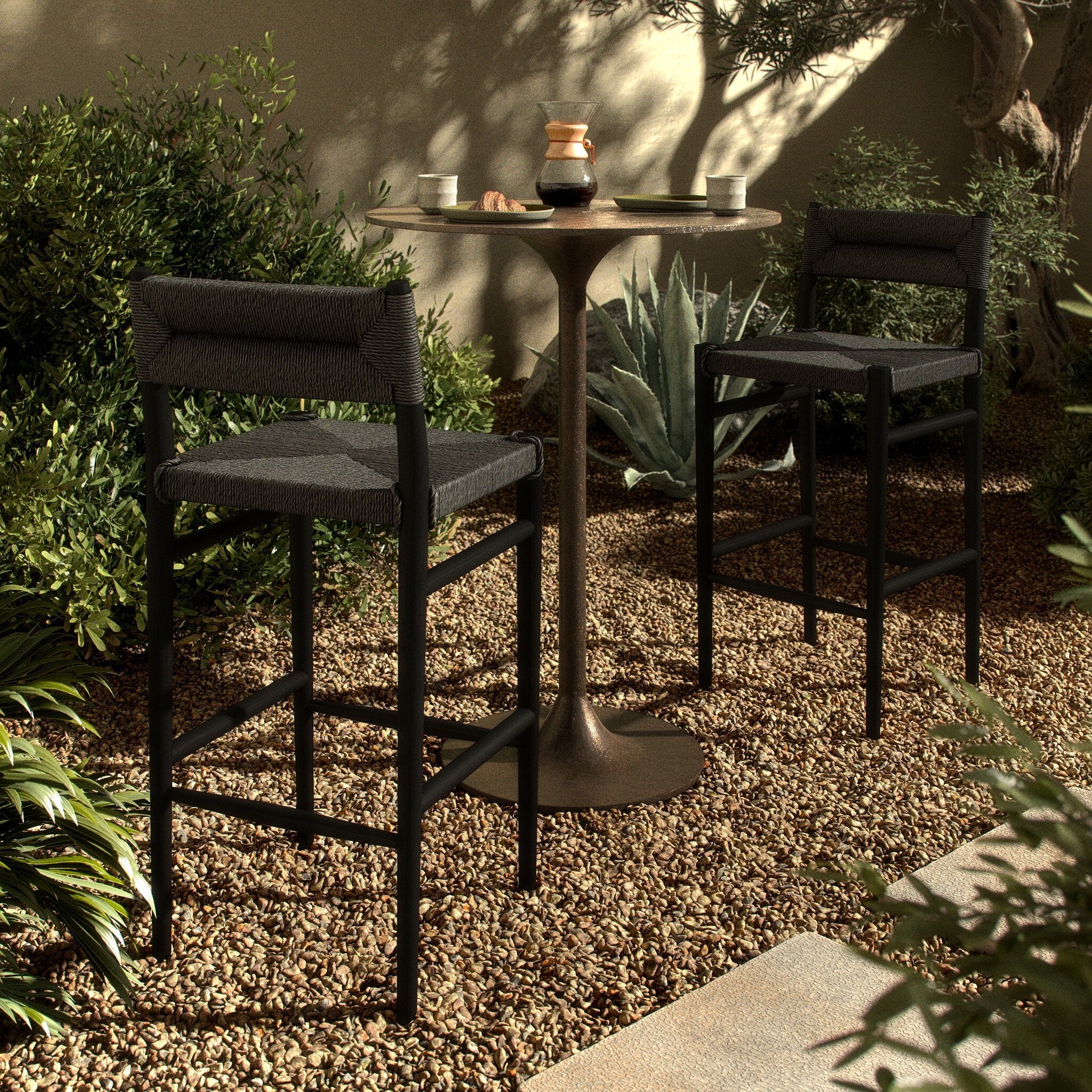 Lomas Outdoor Bar Stool - Vintage Coal