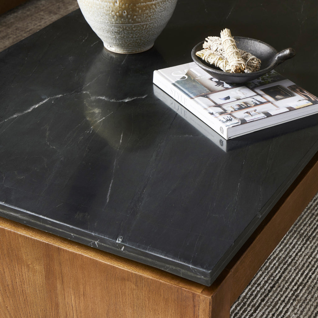 Kenneth Coffee Table - Polished Black Marble
