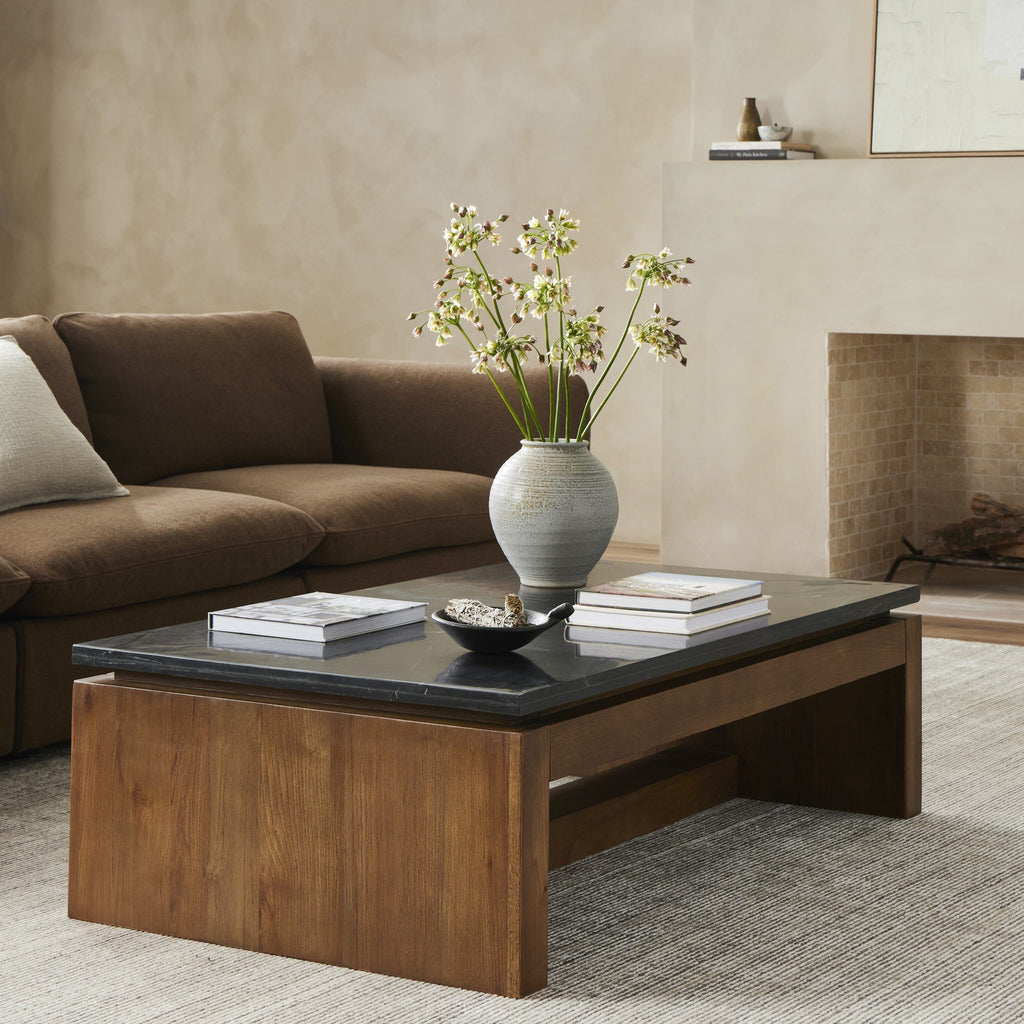 Kenneth Coffee Table - Polished Black Marble