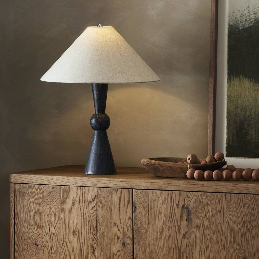 Bibianna Table Lamp - Black Italian Marble