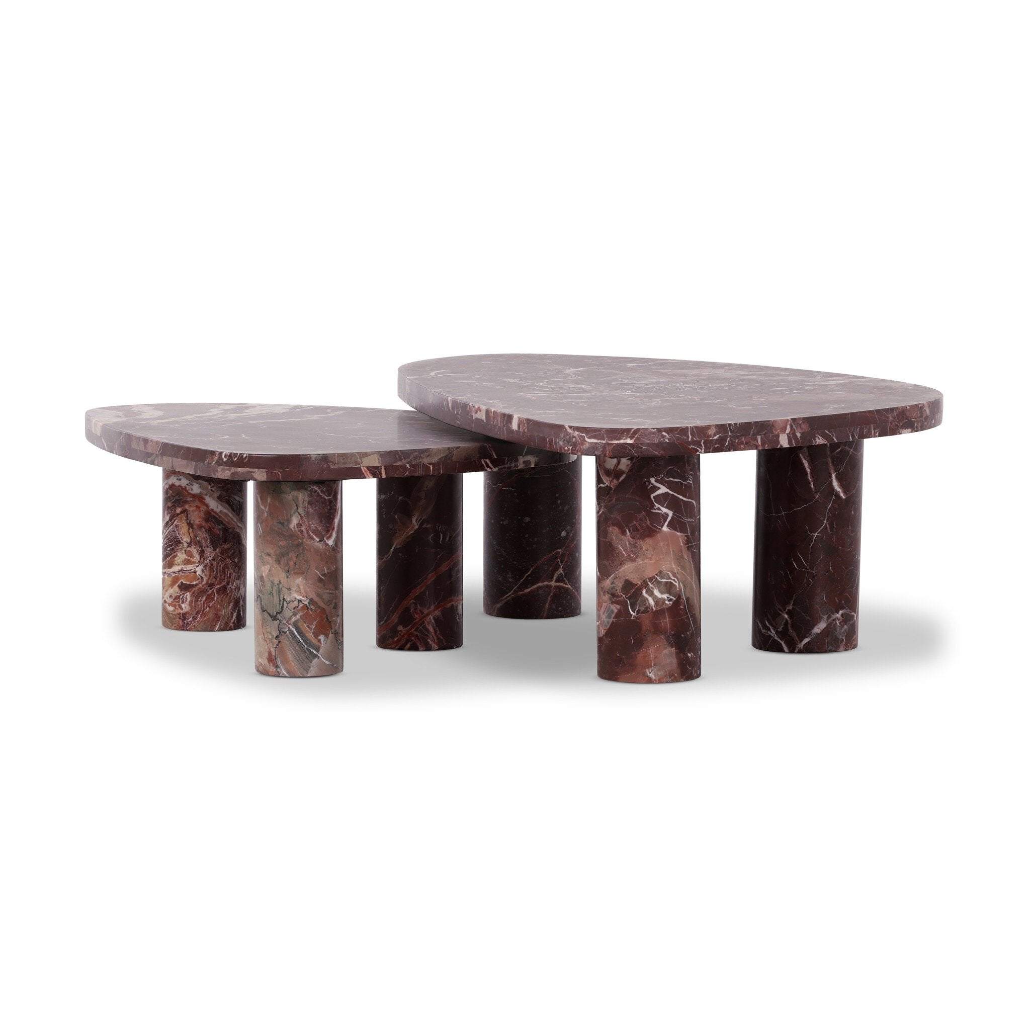 Zion Nesting Coffee Tables - Merlot Marble