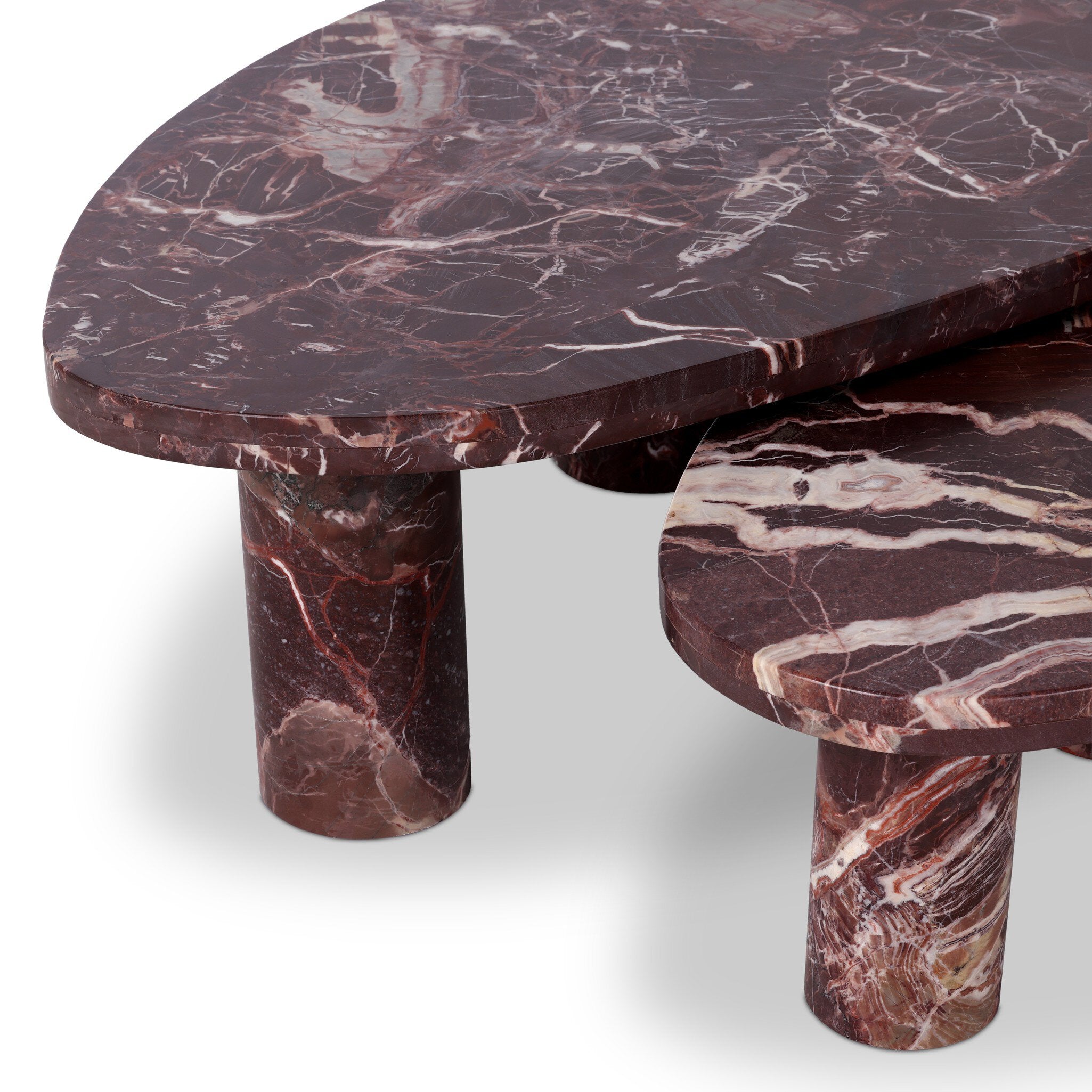 Zion Nesting Coffee Tables - Merlot Marble