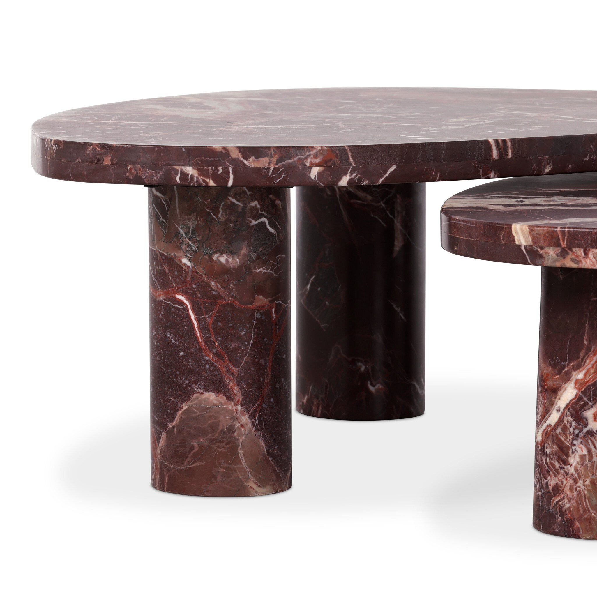 Zion Nesting Coffee Tables - Merlot Marble