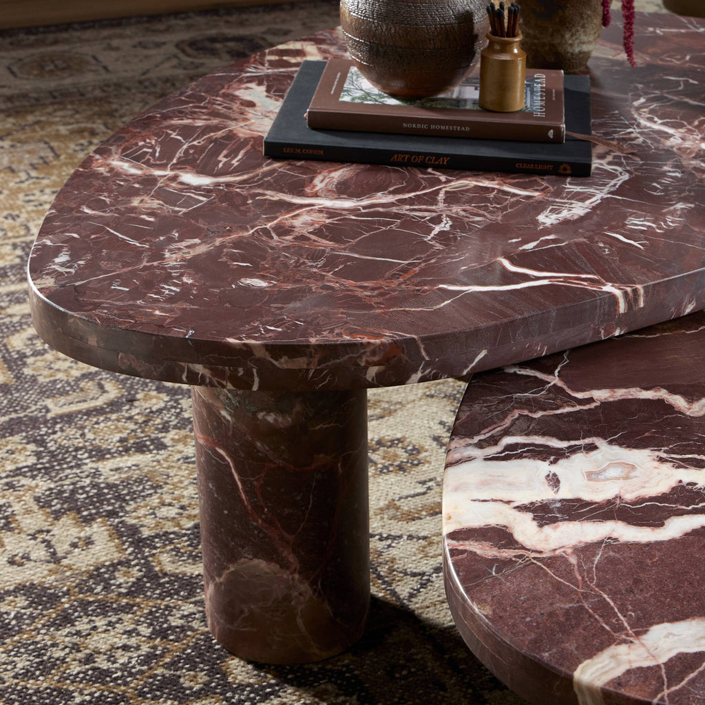 Zion Nesting Coffee Table - Merlot Marble