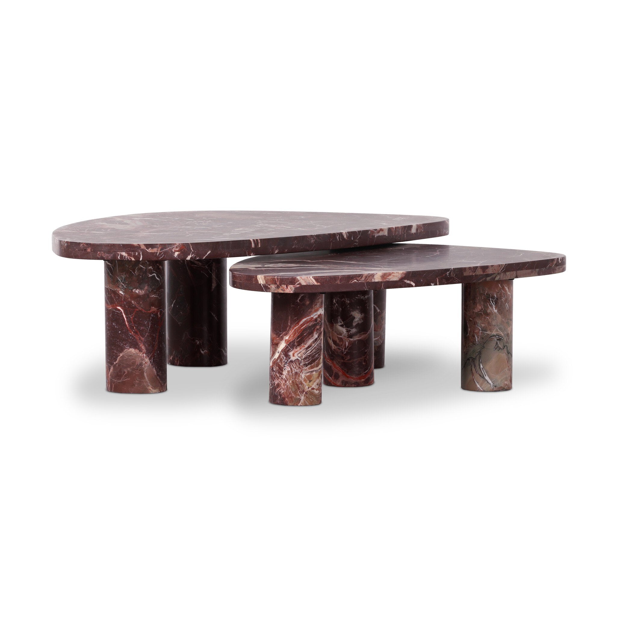 Zion Nesting Coffee Tables - Merlot Marble