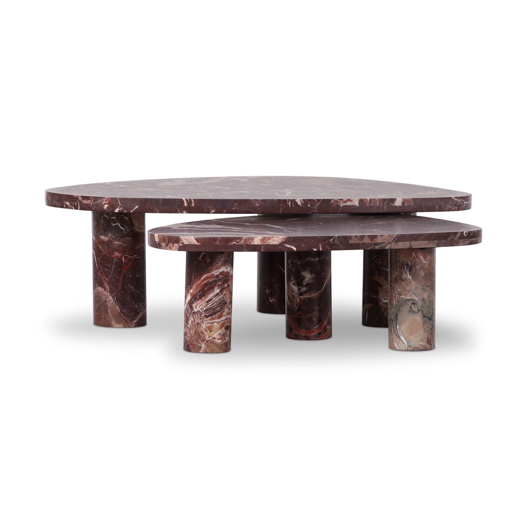 Zion Nesting Coffee Tables - Merlot Marble