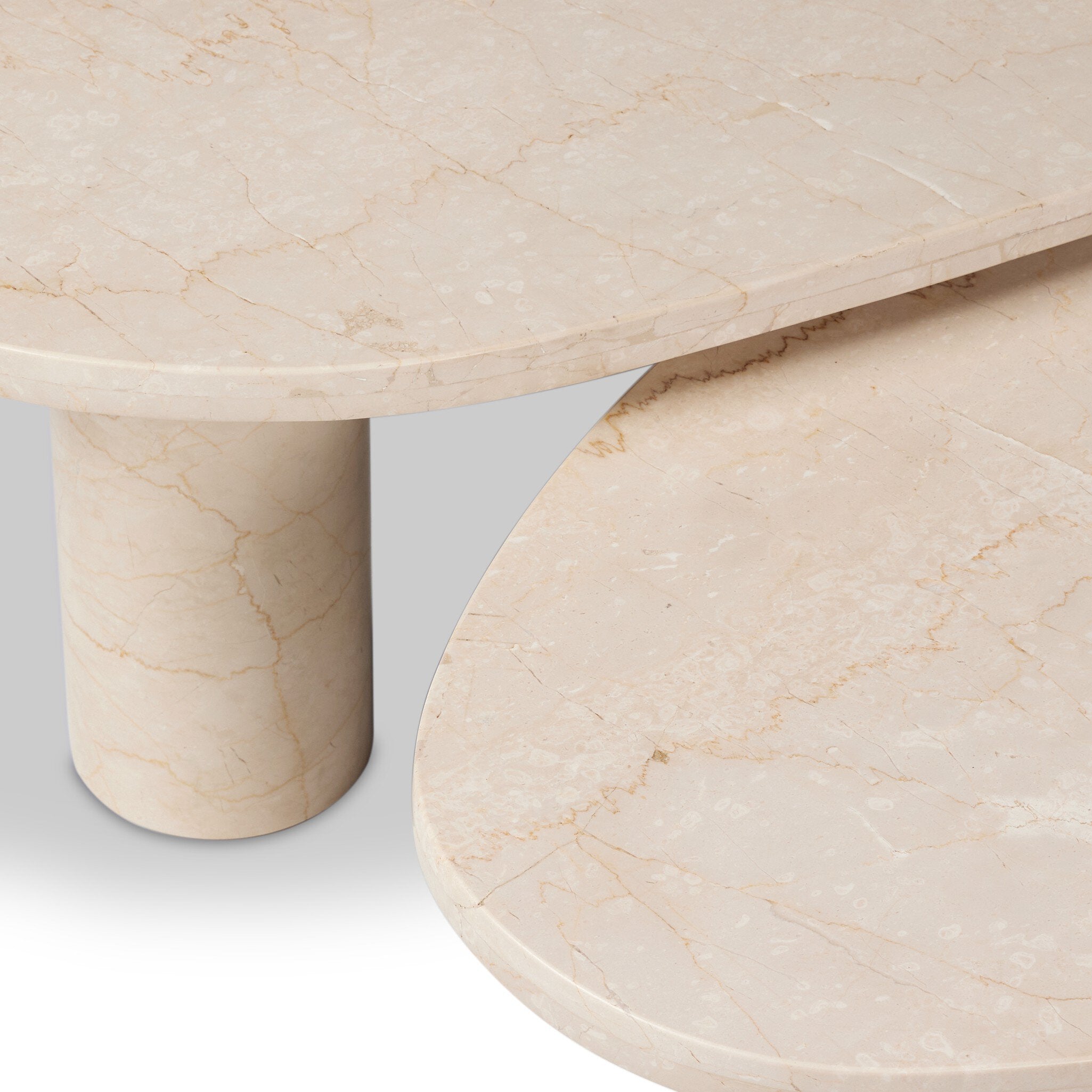 Zion Nesting Coffee Tables - Cream Marble