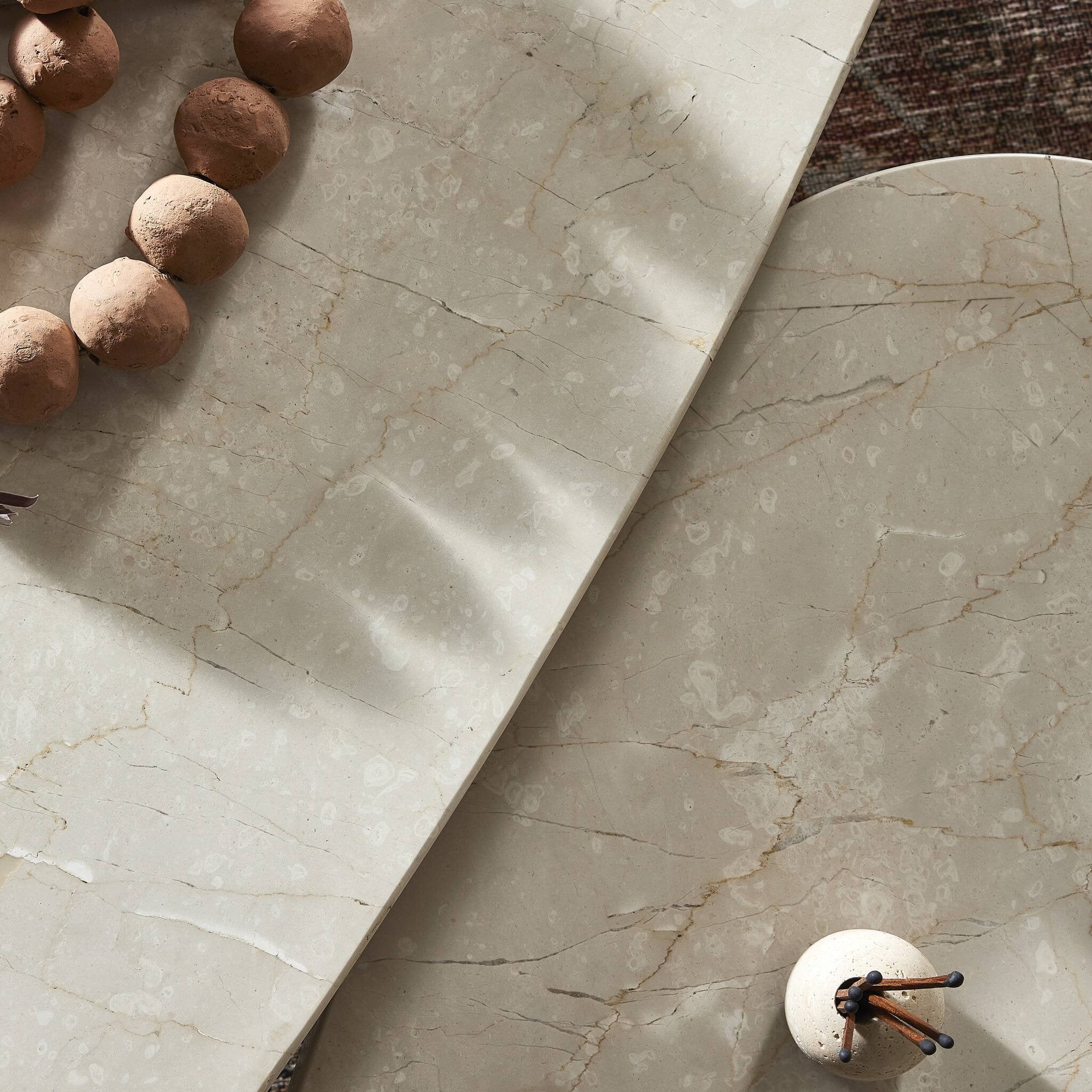 Zion Nesting Coffee Tables - Cream Marble