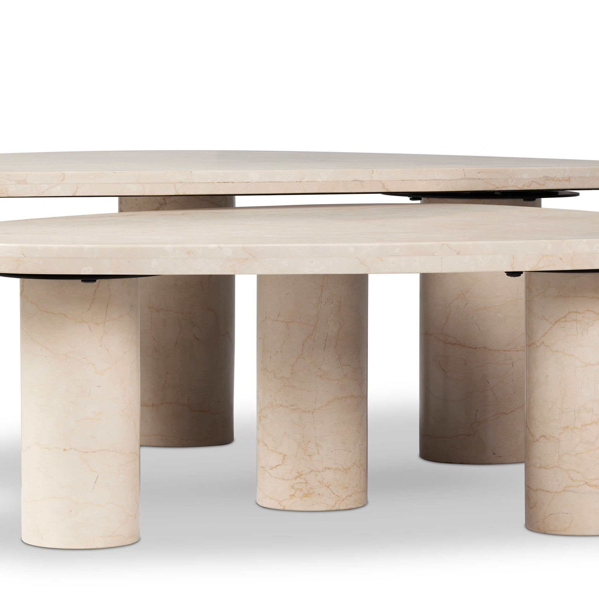 Zion Nesting Coffee Tables - Cream Marble