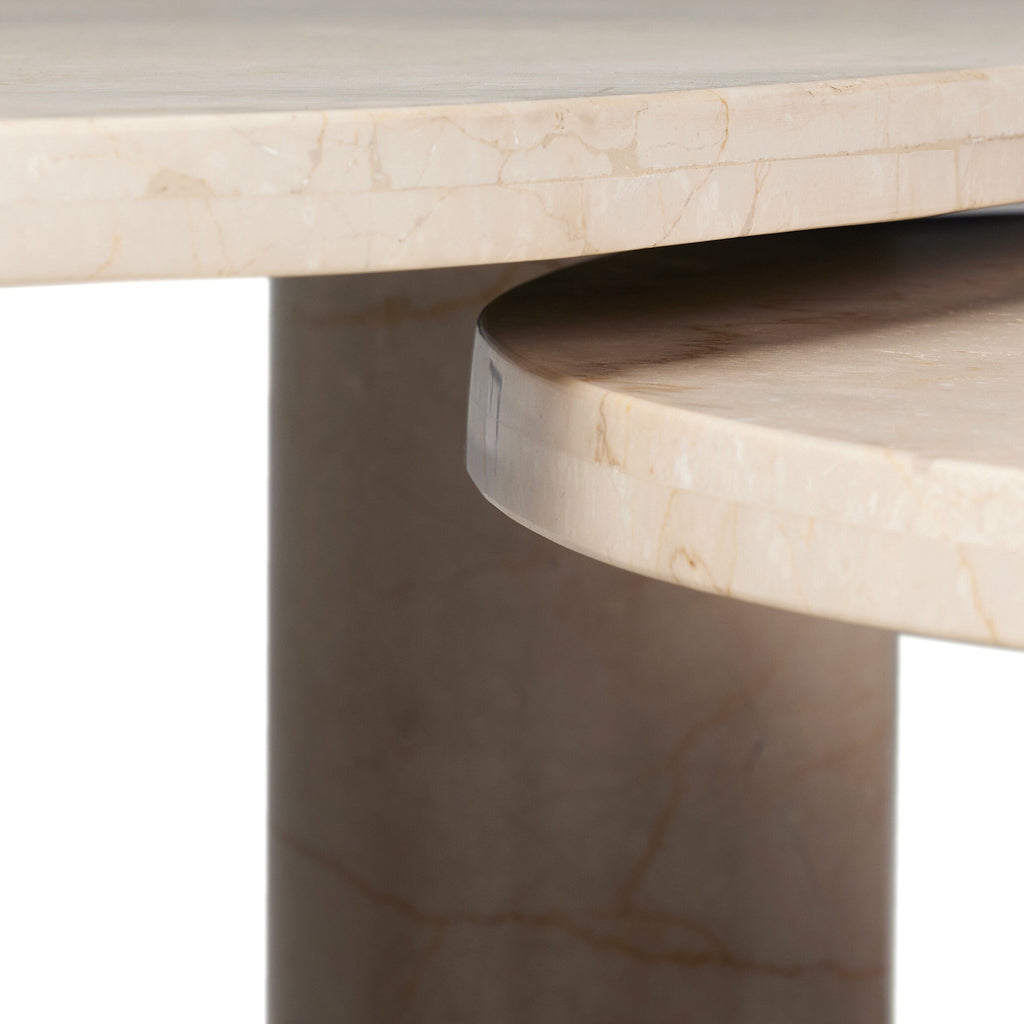Zion Nesting Coffee Tables - Cream Marble