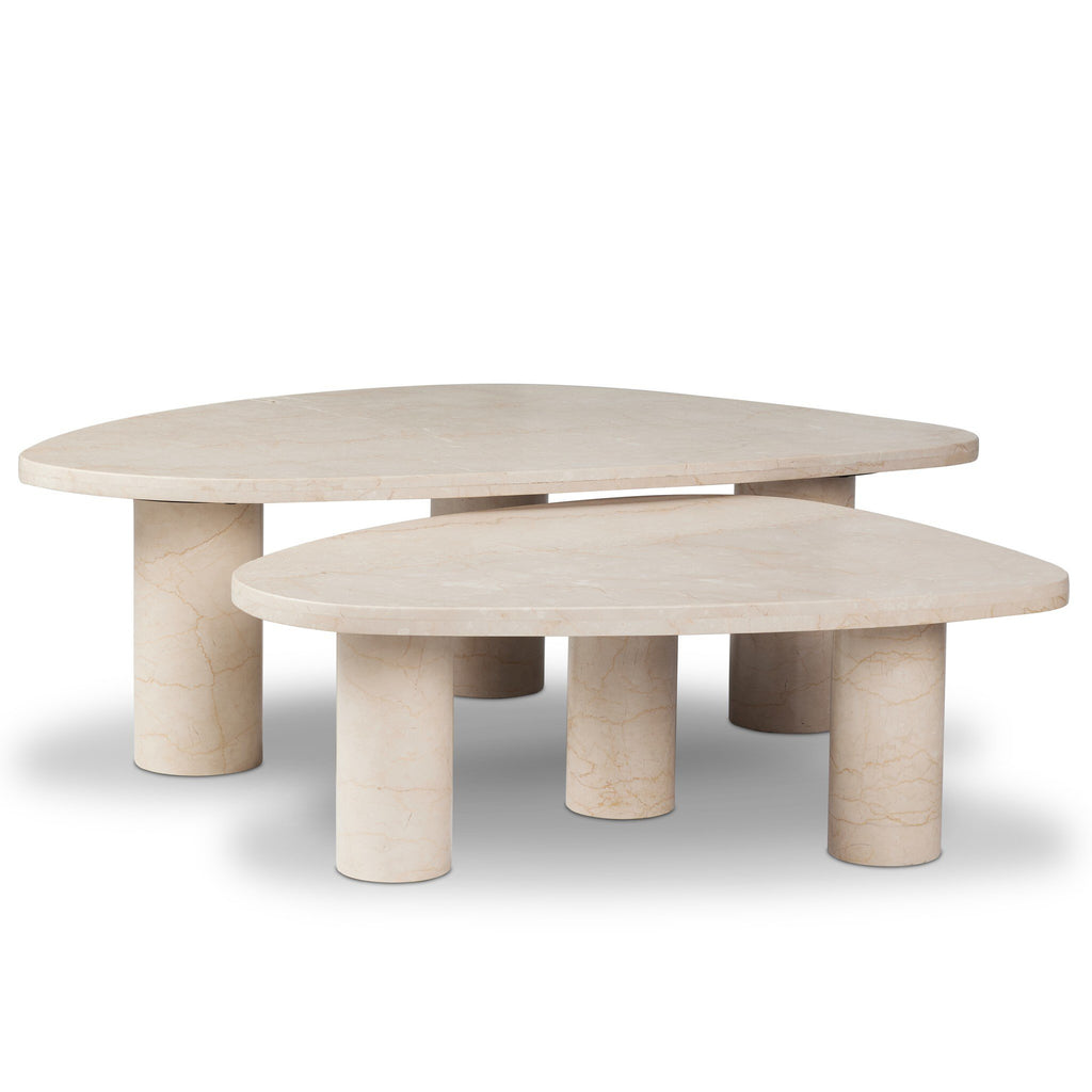 Zion Nesting Coffee Tables - Cream Marble