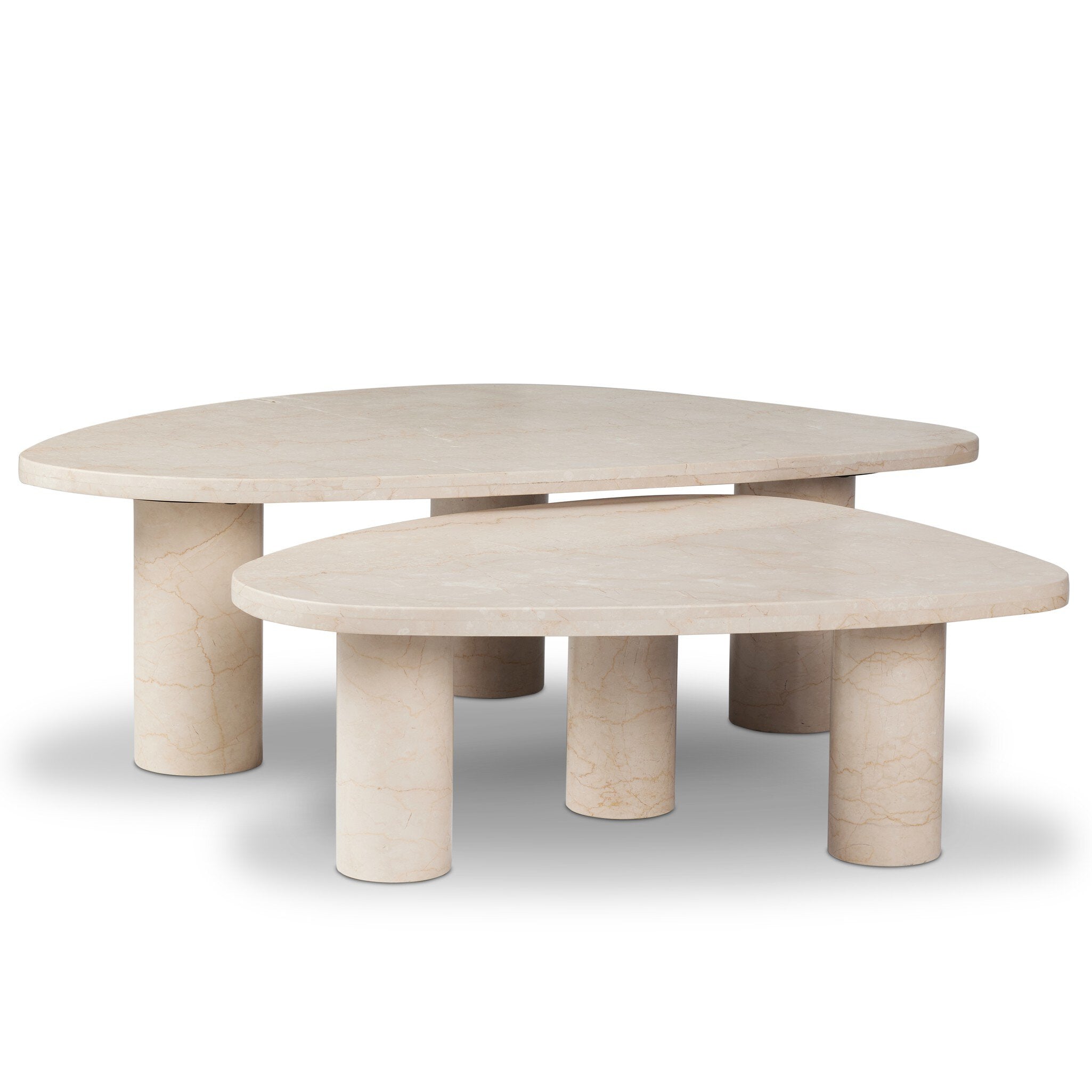 Zion Nesting Coffee Tables - Cream Marble