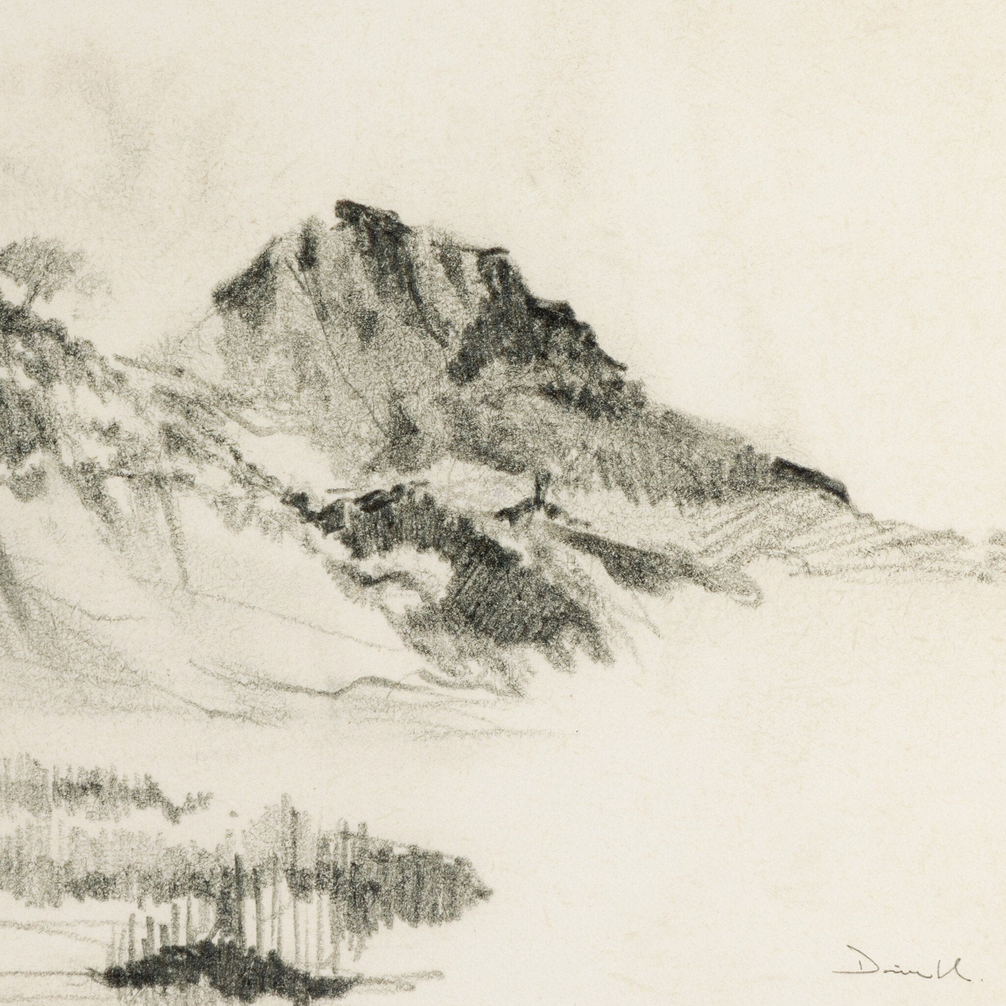Land Sketch 2 by Dan Hobday - Rustic 1.5 Walnut