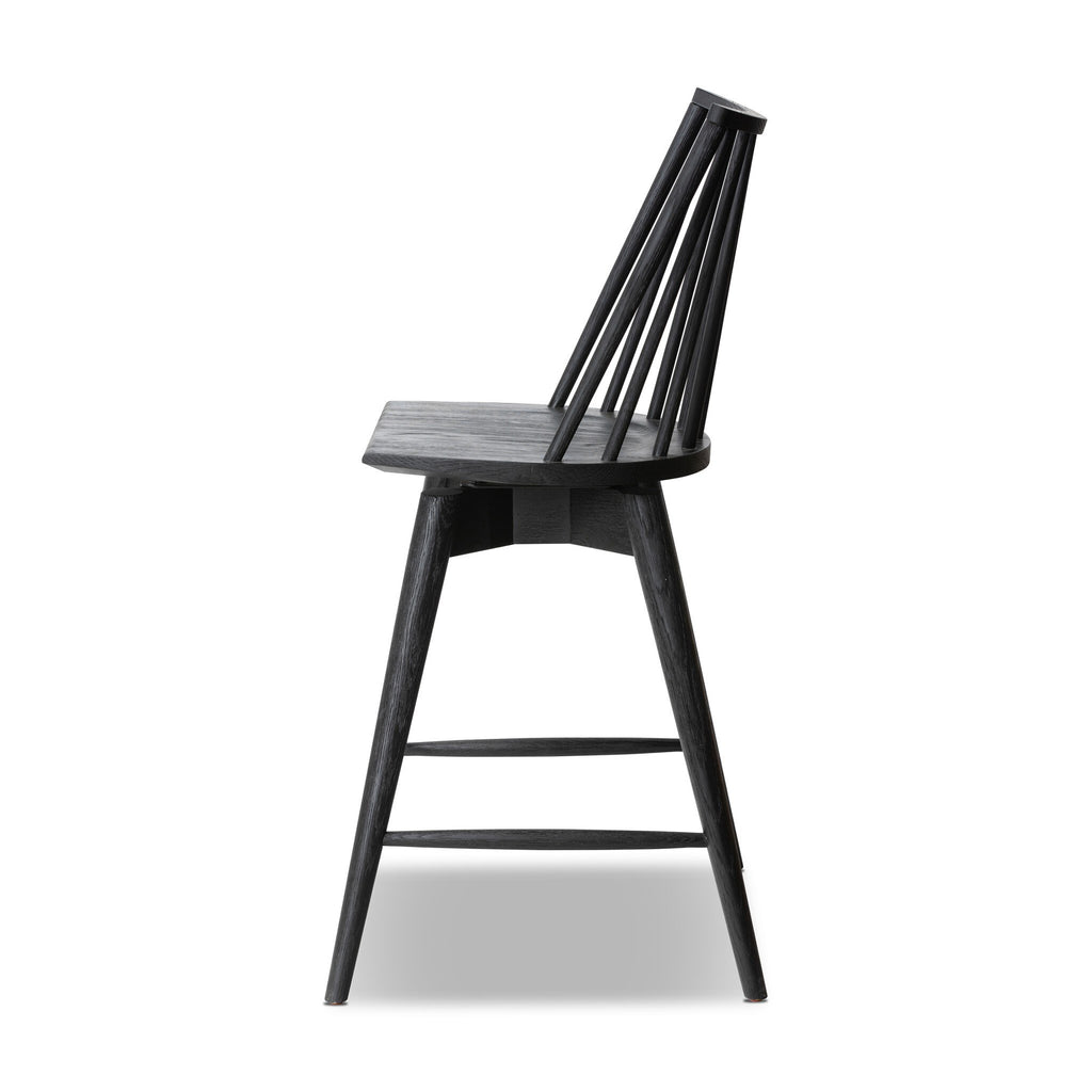Lewis Swivel Counter Stool - Black Oak