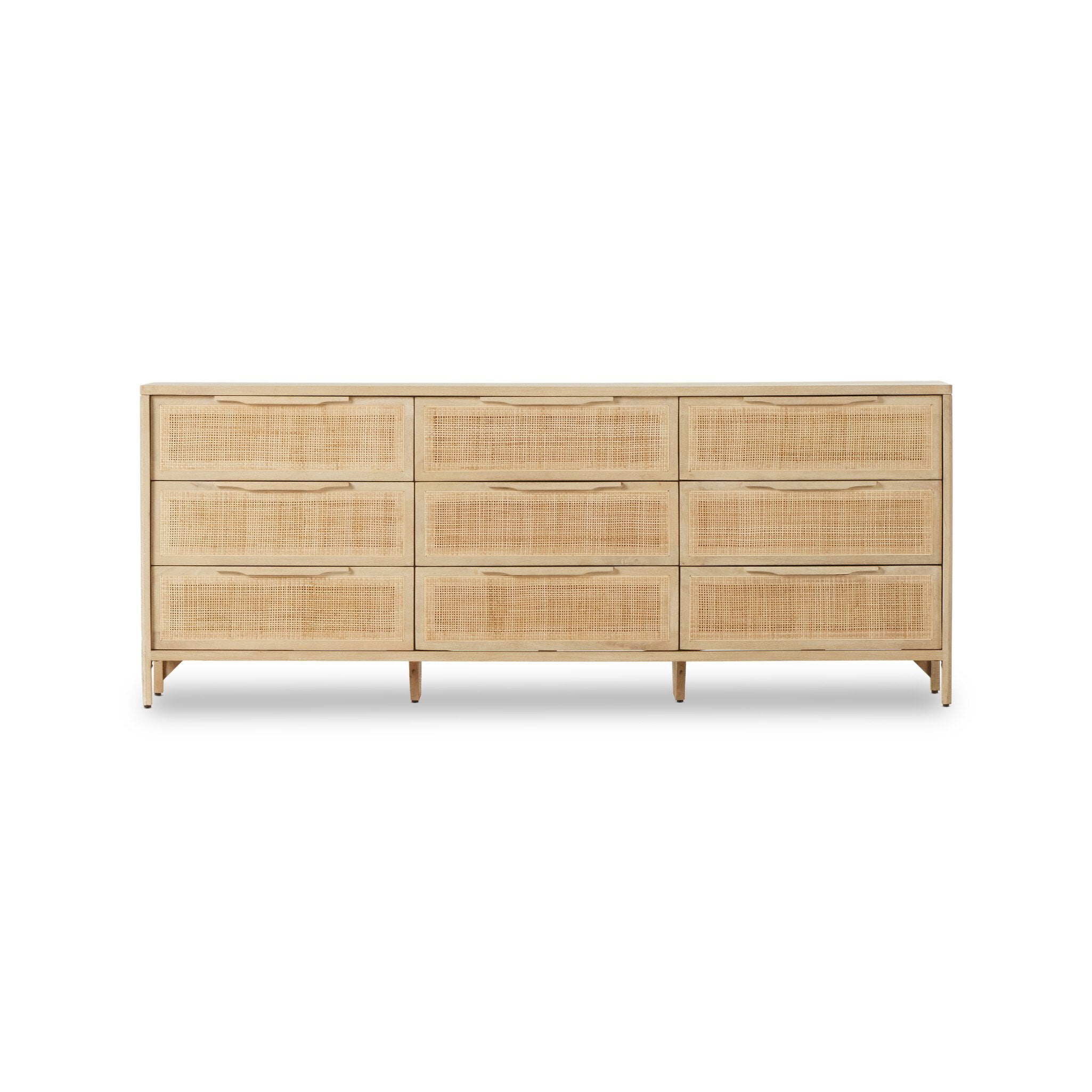 Sydney 9 Drawer Dresser - Natural Cane